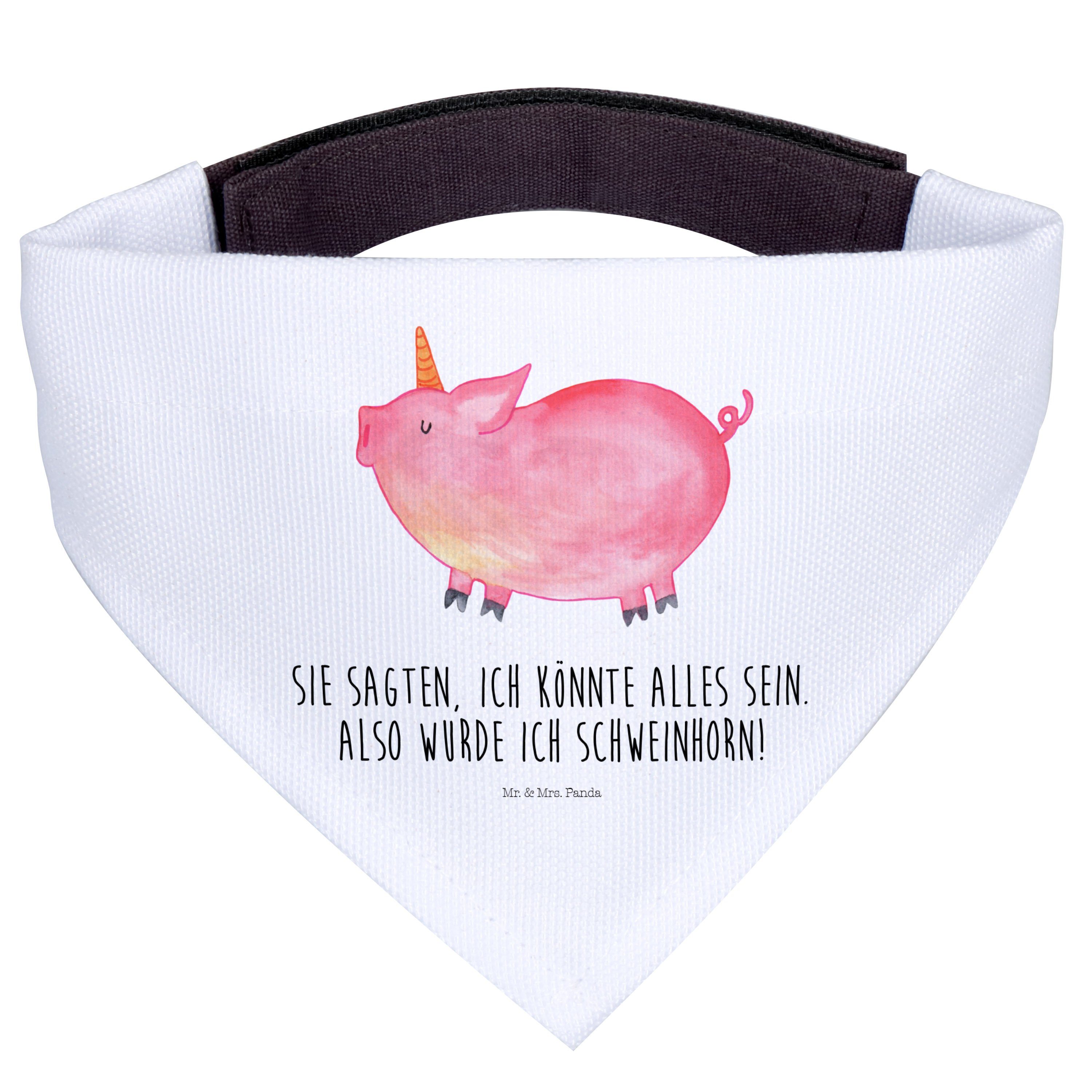 Mr. & Mrs. Panda Hundefliege Einhorn Schwein, Bandana, Weiß, Hunde Bandana, Geschenk, Spruch, Part, Polyester