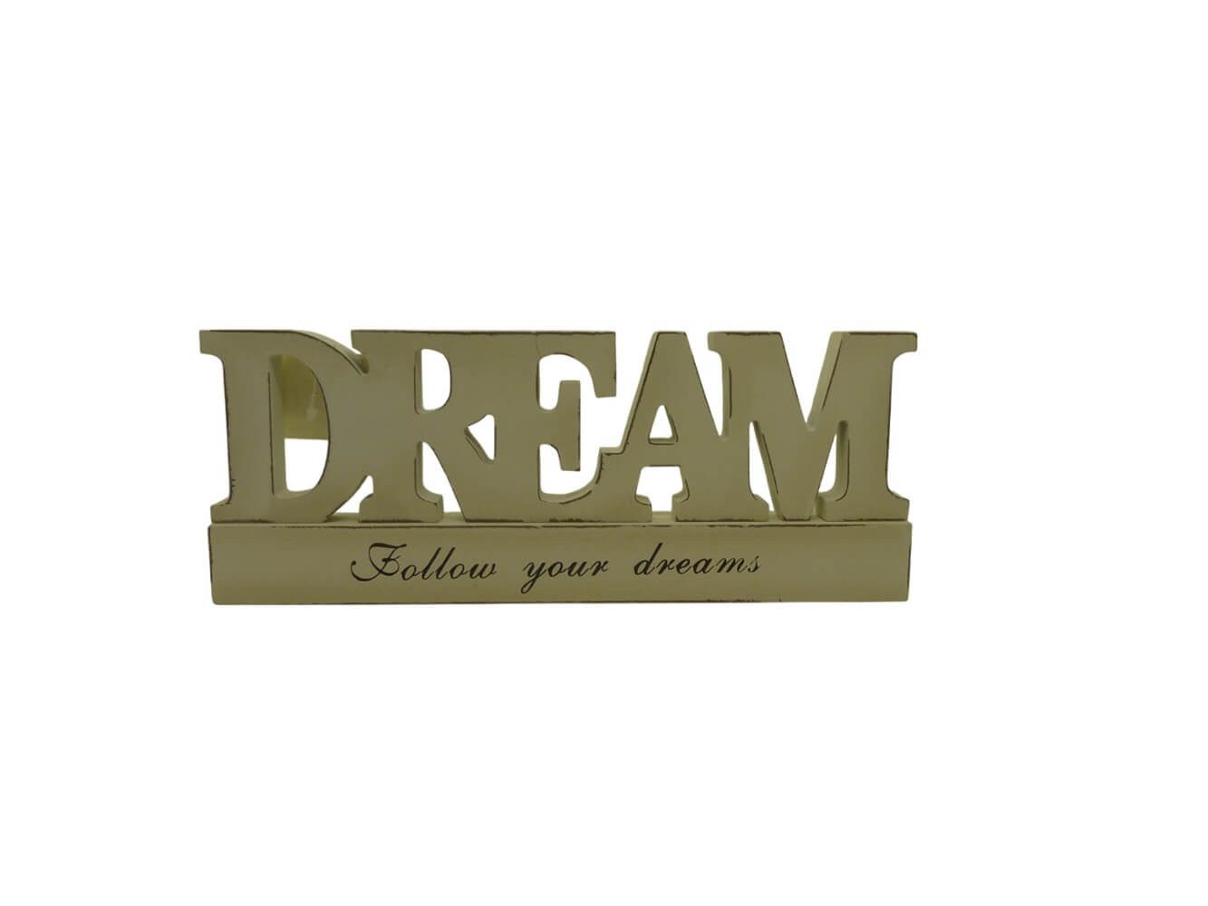 degawo Hinweisschild Stilvoller, großer Schriftzug "DREAM" aus Holz in Shabby weiß