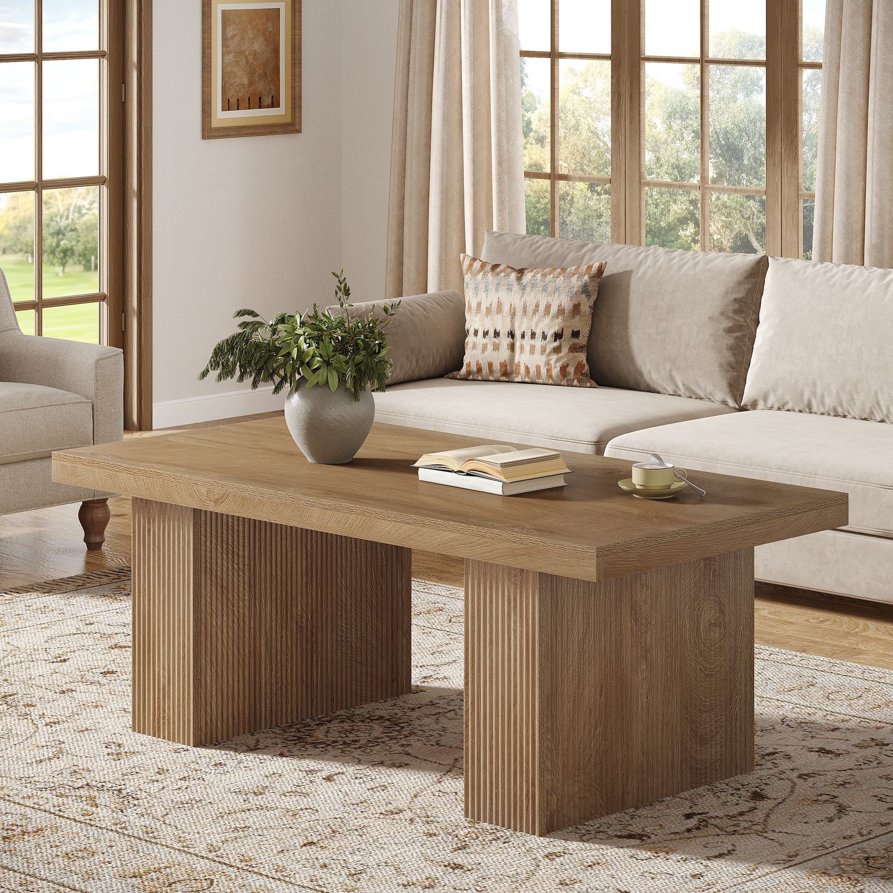 Tribesigns Couchtisch 120x60cm Landhaus Wohnzimmertisch mit günstig online kaufen