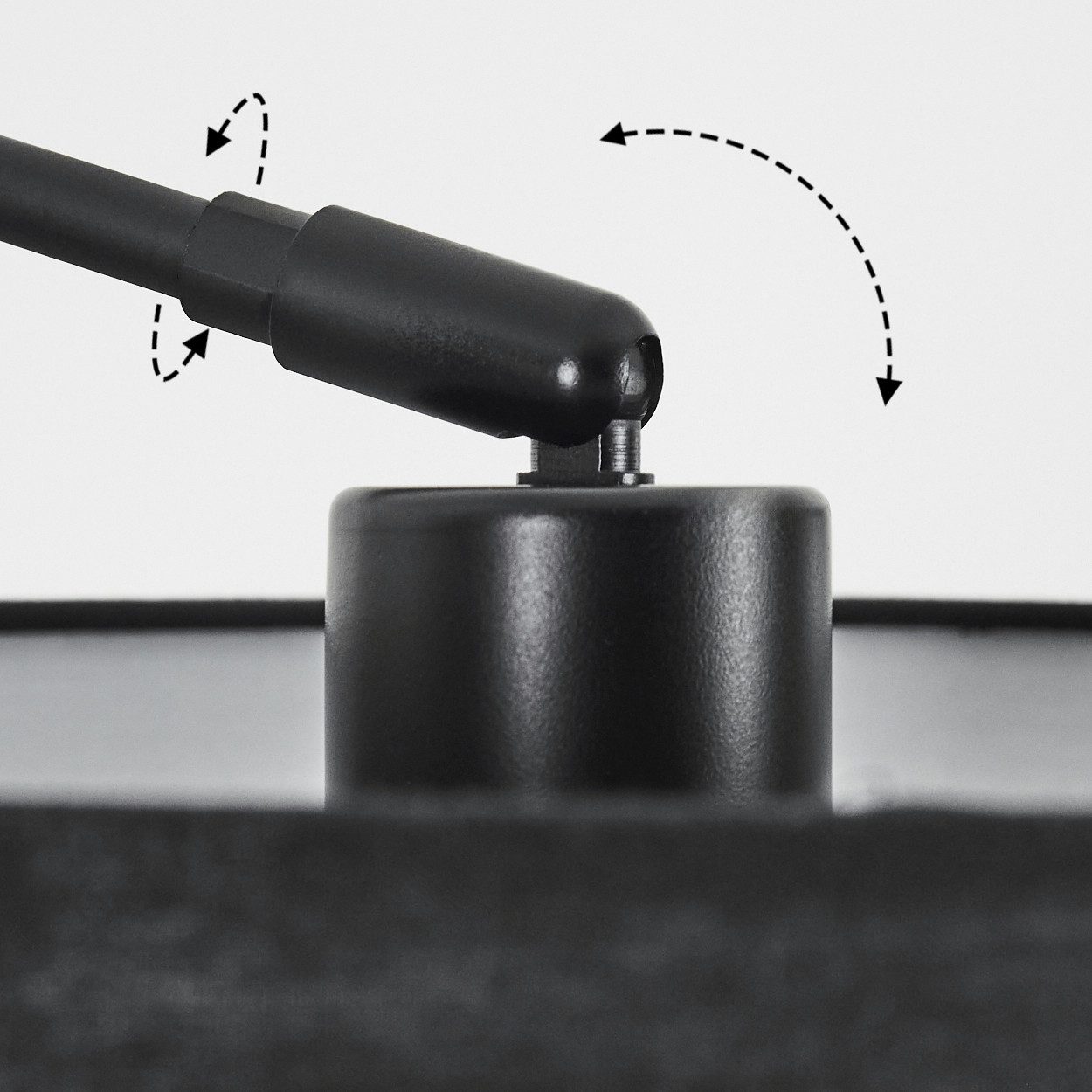 hofstein Bogenlampe Stehlampe mit Marmorfuß aus Metall/Stoff in Schwarz/Weiß, verstellbare Stehleuchte im modernen Design, Ø 35 cm, Fußschalter, E27