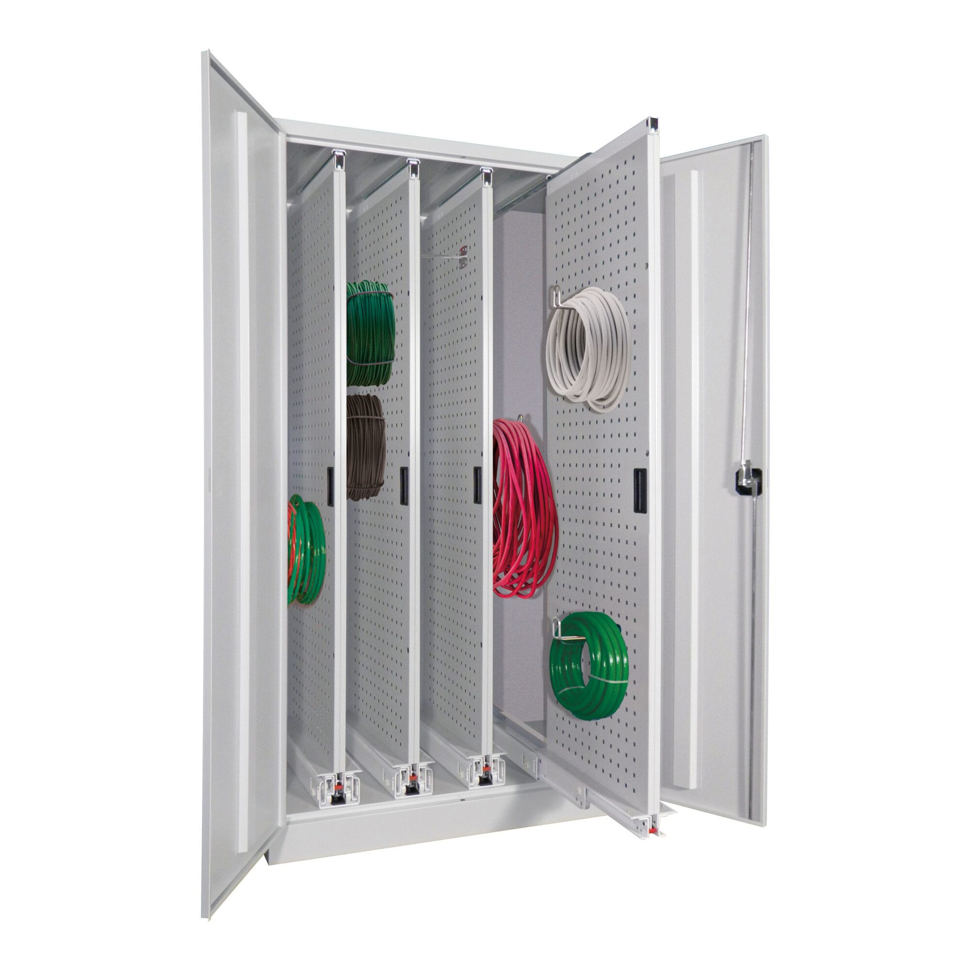 Pavoy Regal Pavoy Stahl-Vertikalauszugsschrank, 1950x1000x600, 4 Auszüge, RAL 7035