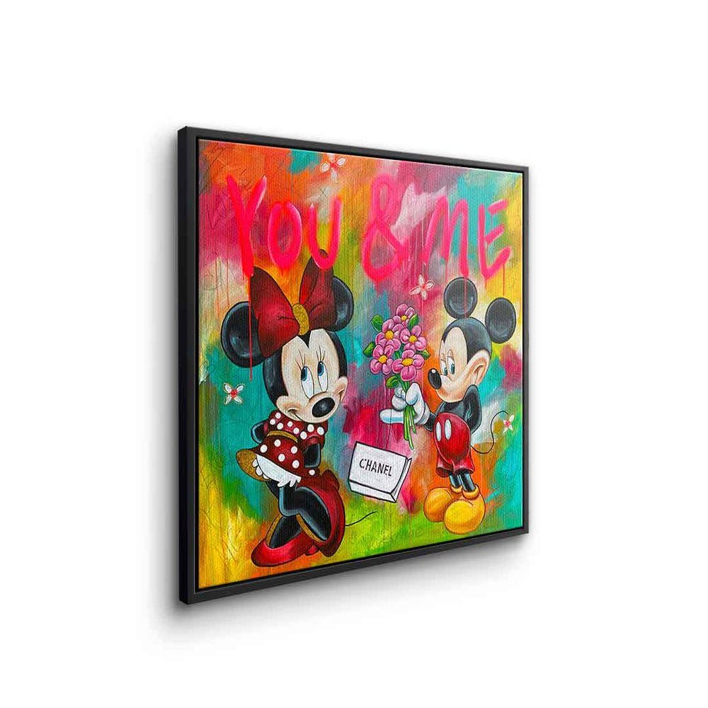 design Maus Mickey Mouse & Minnie Mouse DOTCOMCANVAS® You Maus Rahmen Micky silberner Leinwandbild, Leinwandbild Me