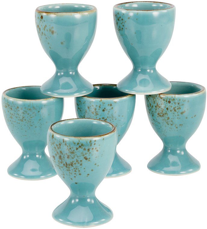 CreaTable Підставки для яєць Nature Collection, (Set, 6-tlg), Eierhalter aus hochwertigem Steinzeug, handwerklicher Look