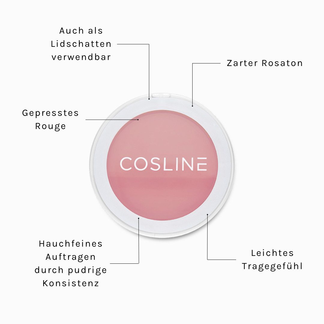Cosline Cosmetics Rouge, leichte Textur, 3 Nuancen, langanhaltend