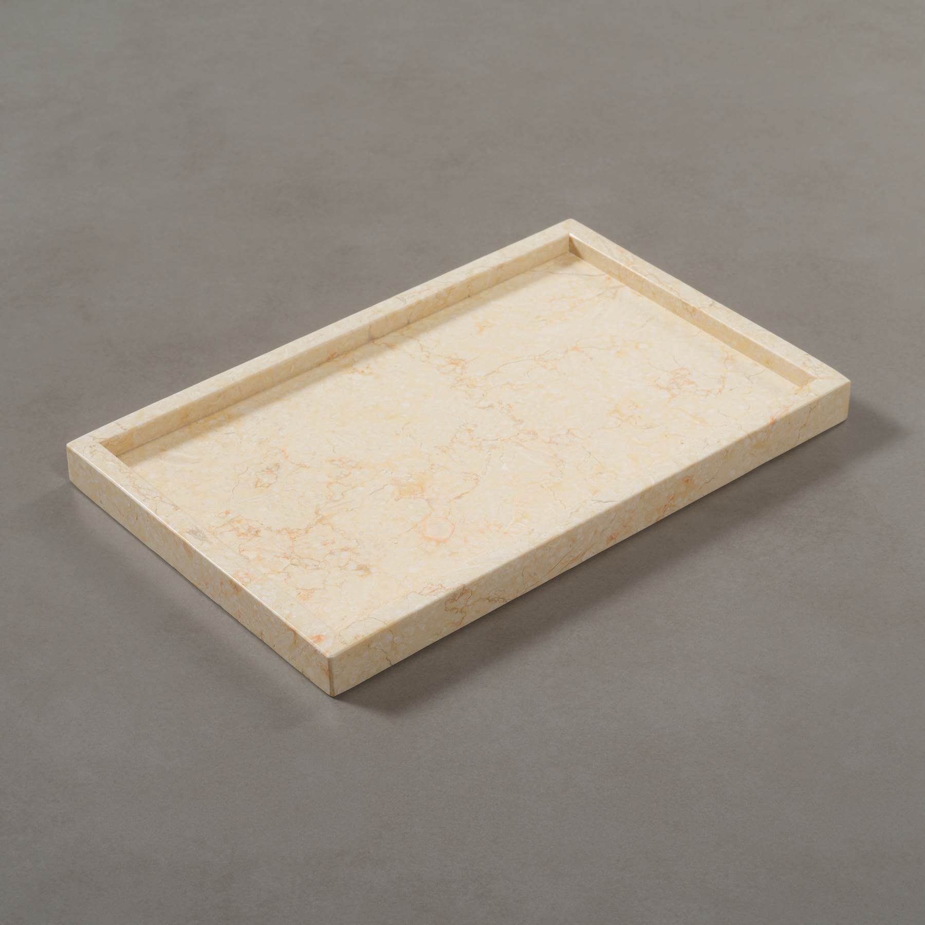 MAGNA Atelier Dekotablett CARRARA aus Marmor, Serviertablett eckig, Käseplatte, Tablett, 28x18x2cm