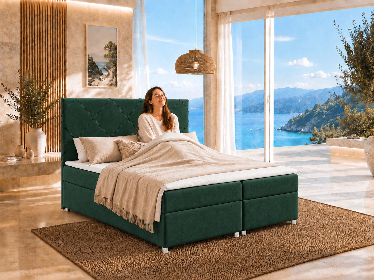 Best for Home Boxspringbett mit Bettkasten Trinity K-7 Bonellfederkern inkl. Komfort Topper H3 (Komplett-Set, 1-St., 140x200 160x200 180x200 200x200 cm), Handwe – Bild 3 von 5