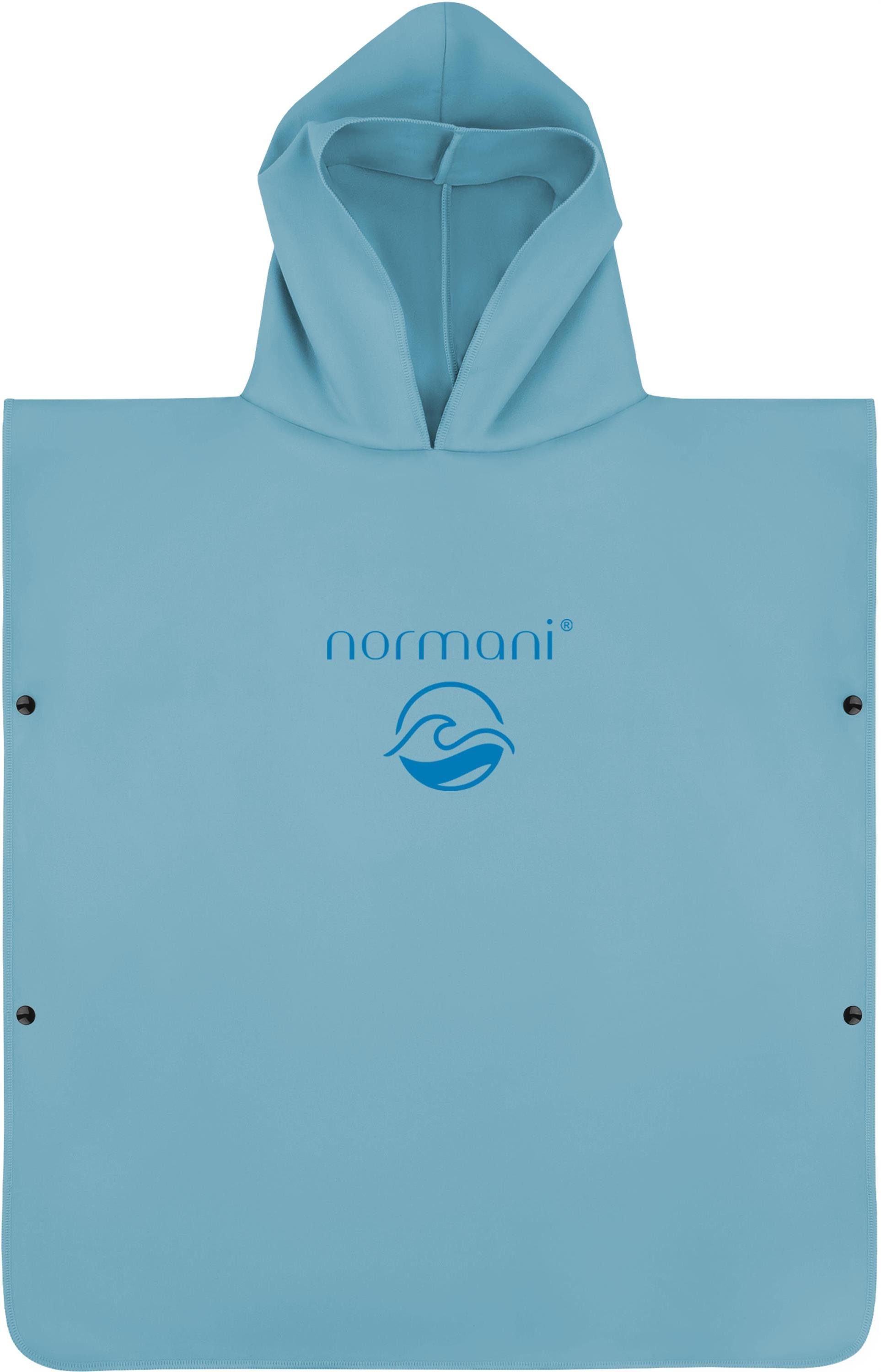 normani Badeponcho Bade Mikrofaser 75, Jährige Kapuze, aus Schlupf, mit Handtuch 6-9 Badeponcho Kapuze Blau Kinder Manati, für Polyester