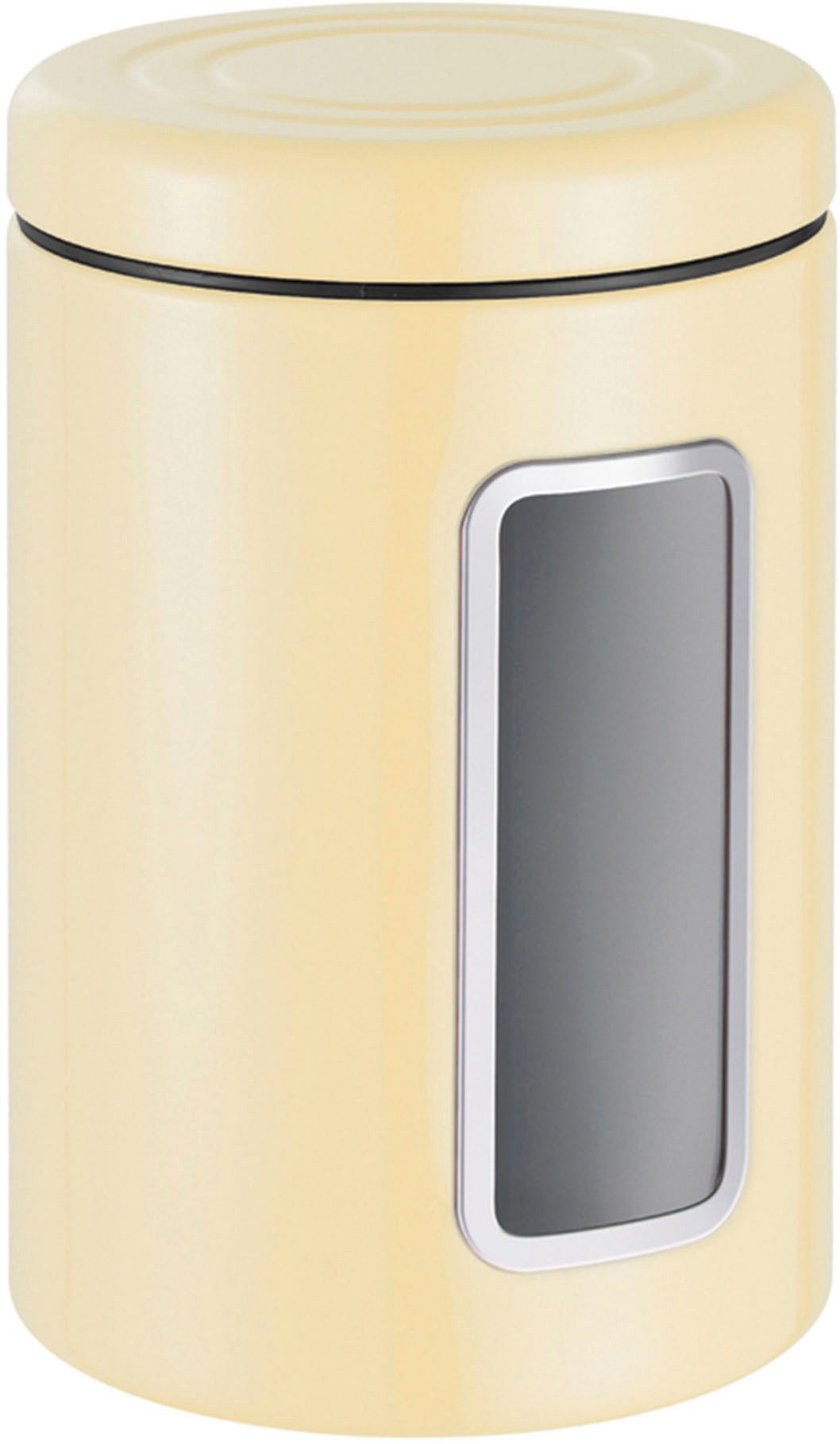 WESCO Vorratsdose Classic Line, Stahlblech, (1-tlg), Deckel mit Kunststoffring / Sichtfenster aus Acryl, 2 L