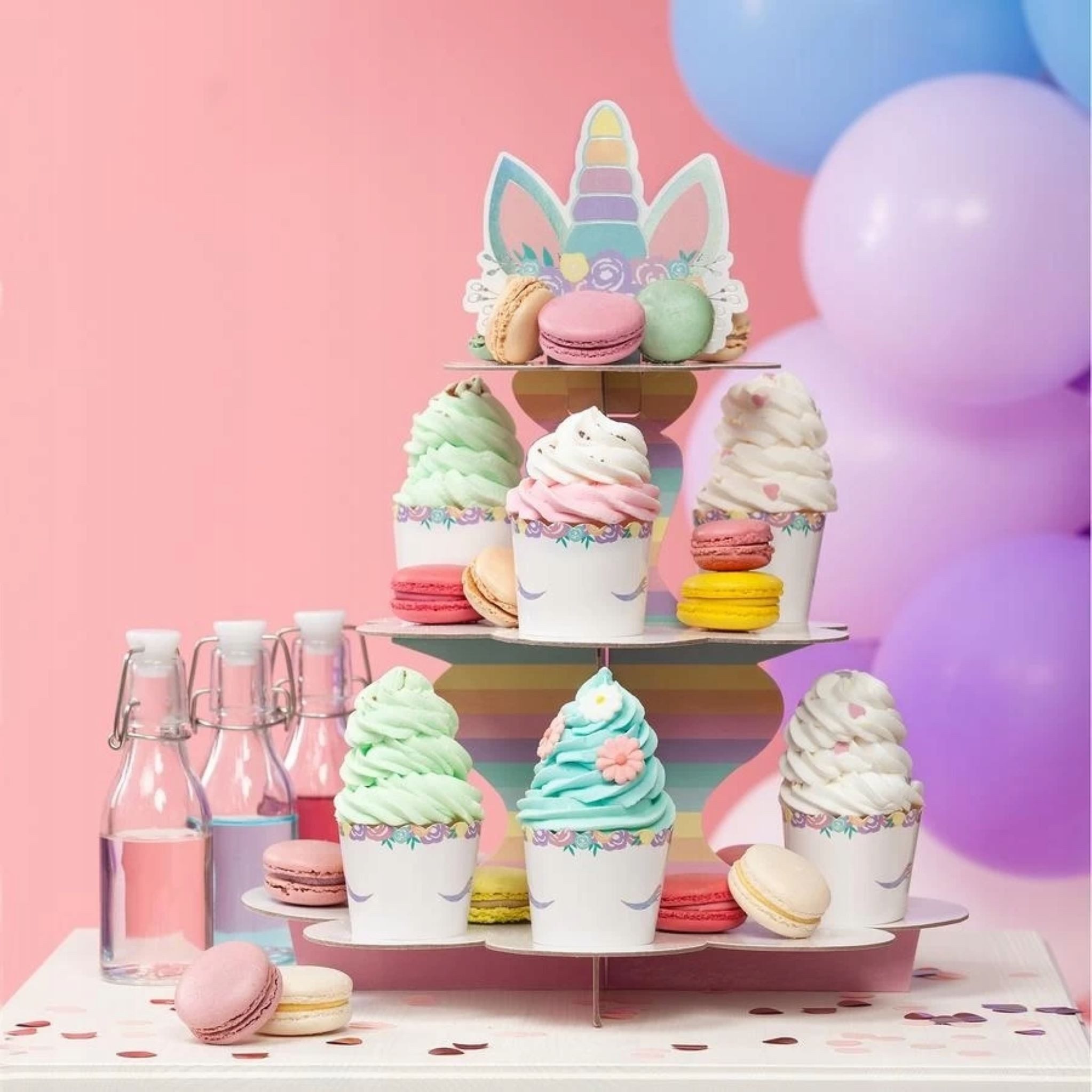 PartyPal Kuchenplatte Einzigartige EINHORN-Kuchenplatte für Kindergeburtstage, Papier – Bild 2 von 3