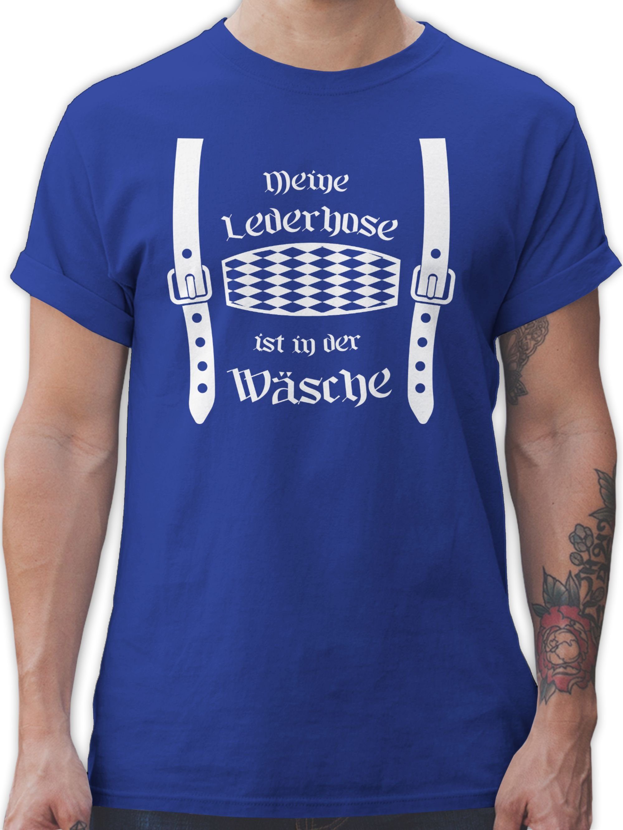 Shirtracer T-Shirt Meine der Lederhose Oktoberfest für Herren in Mode Rauten Wäsche 2 Royalblau ist