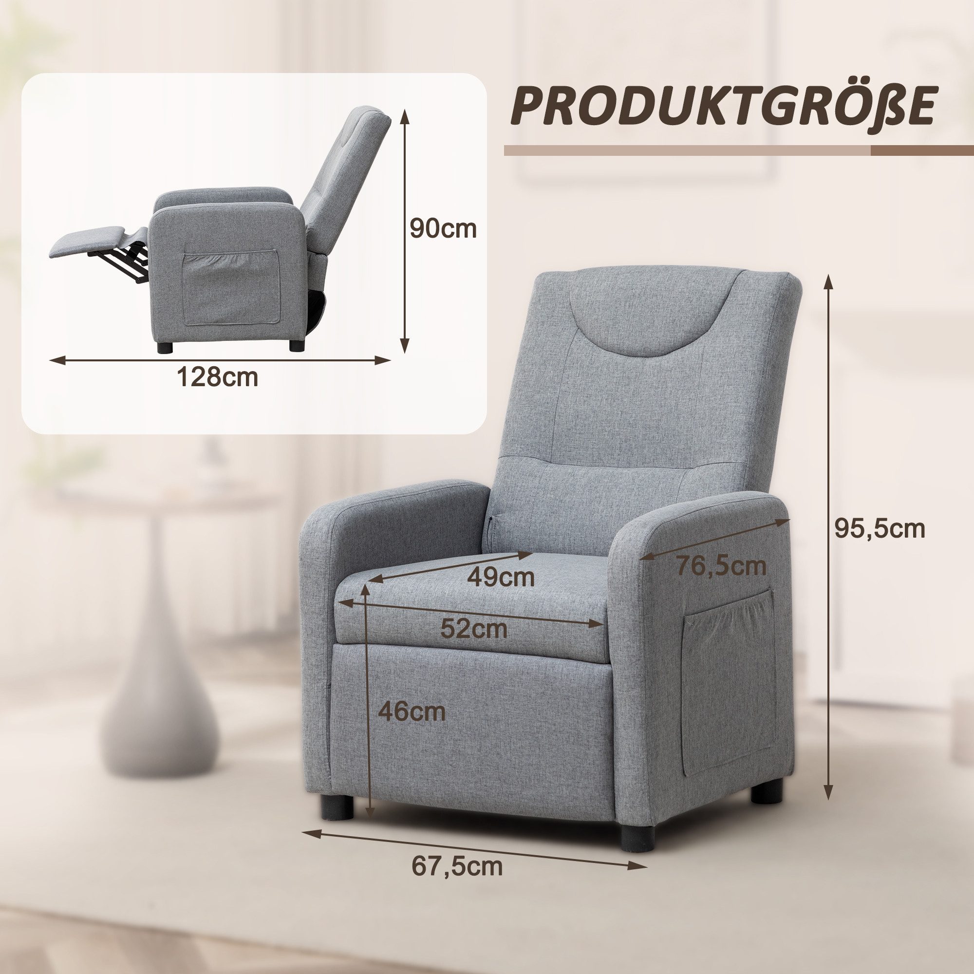 Thanaddo Sessel Relaxsessel,TV-Sessel mit Liegefunktion,Massagesessel, Fußs günstig online kaufen