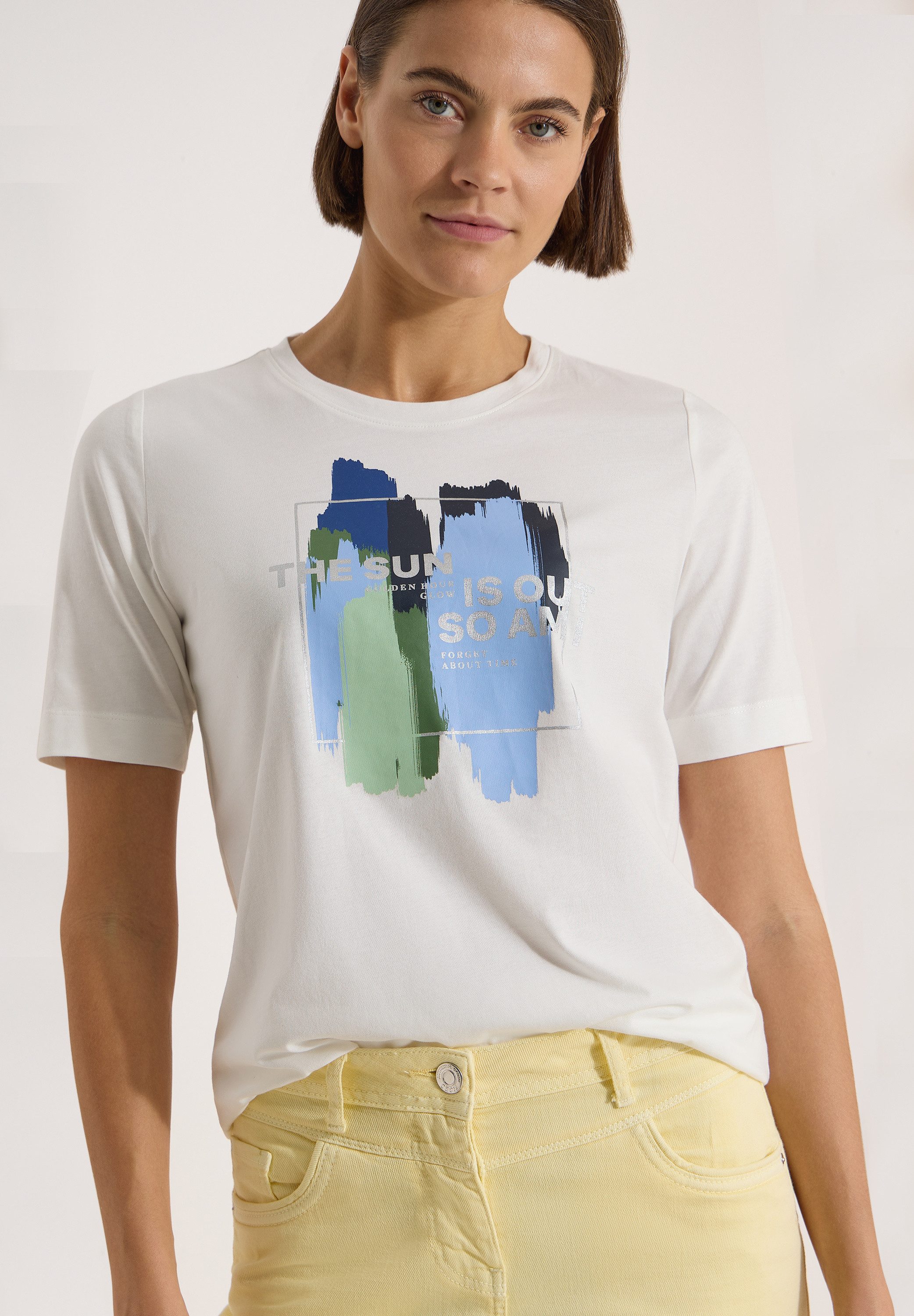 CECIL Kurzarmshirt Sommershirt mit Print