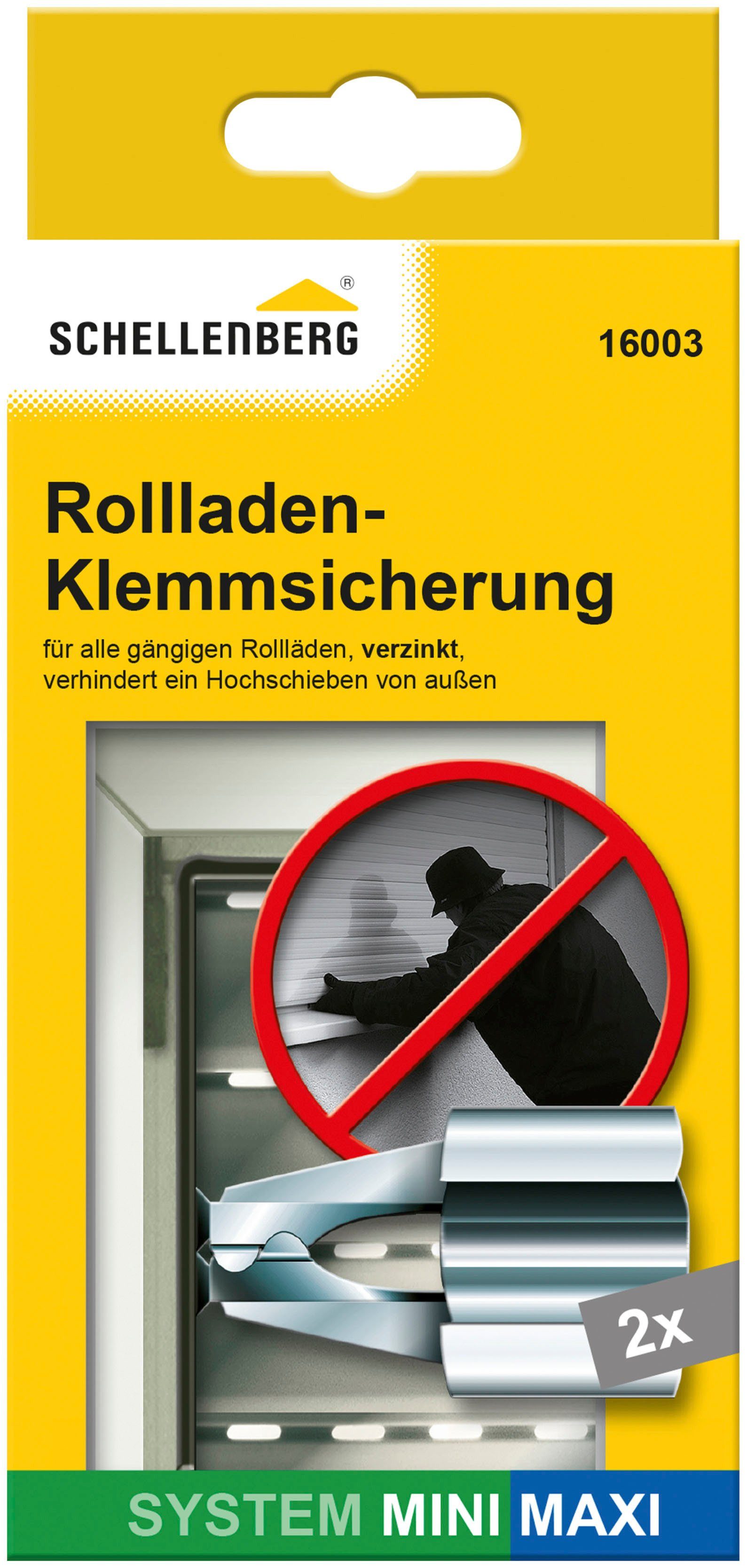 SCHELLENBERG Rollladensicherung Klemmsicherung für Rollladen System Mini und Maxi, einbruchshemmende Sicherung, 2 Stück