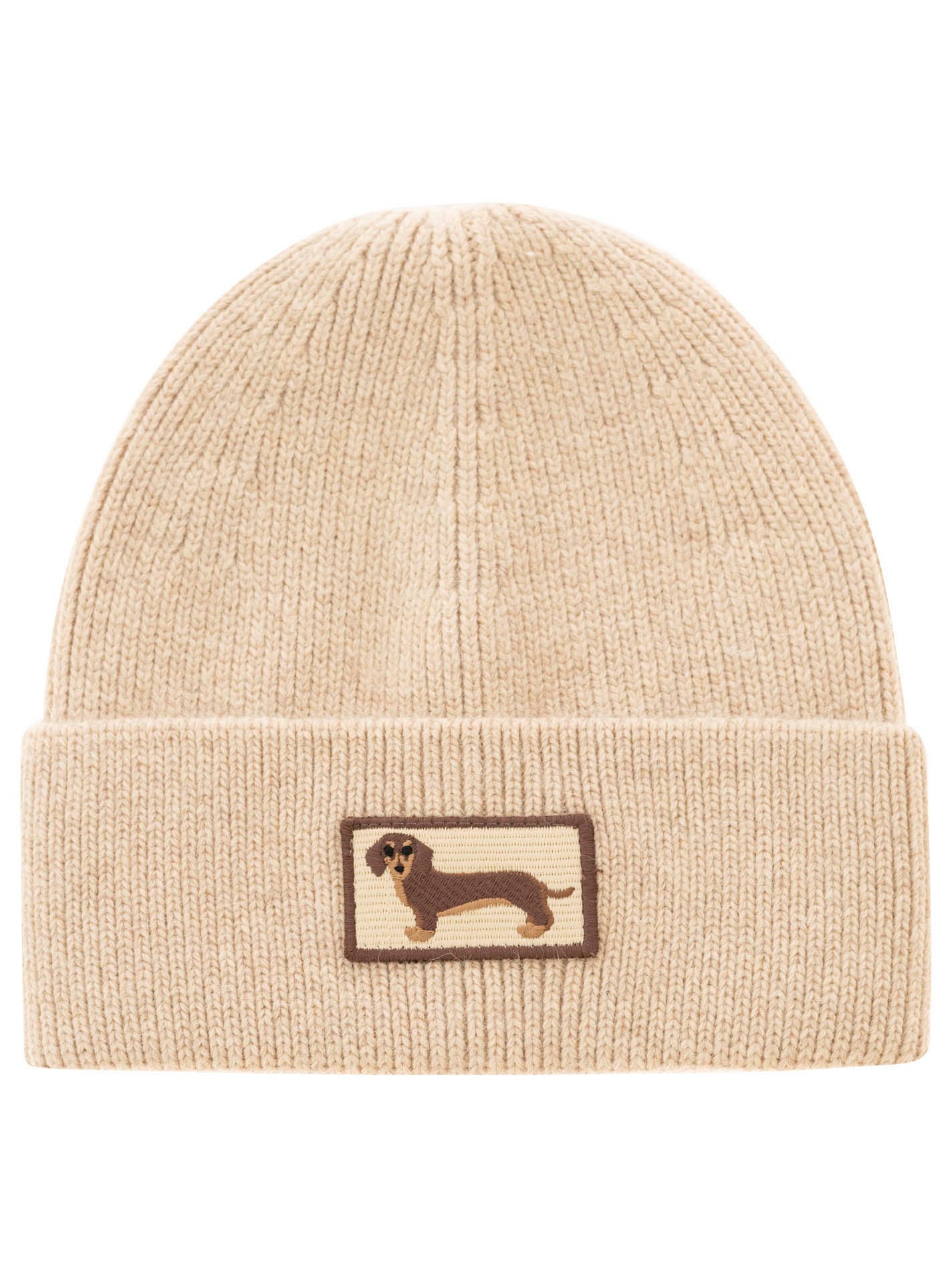 Zwillingsherz Beanie "Dog Patch" mit süßem Dackelmotiv und Wollanteil