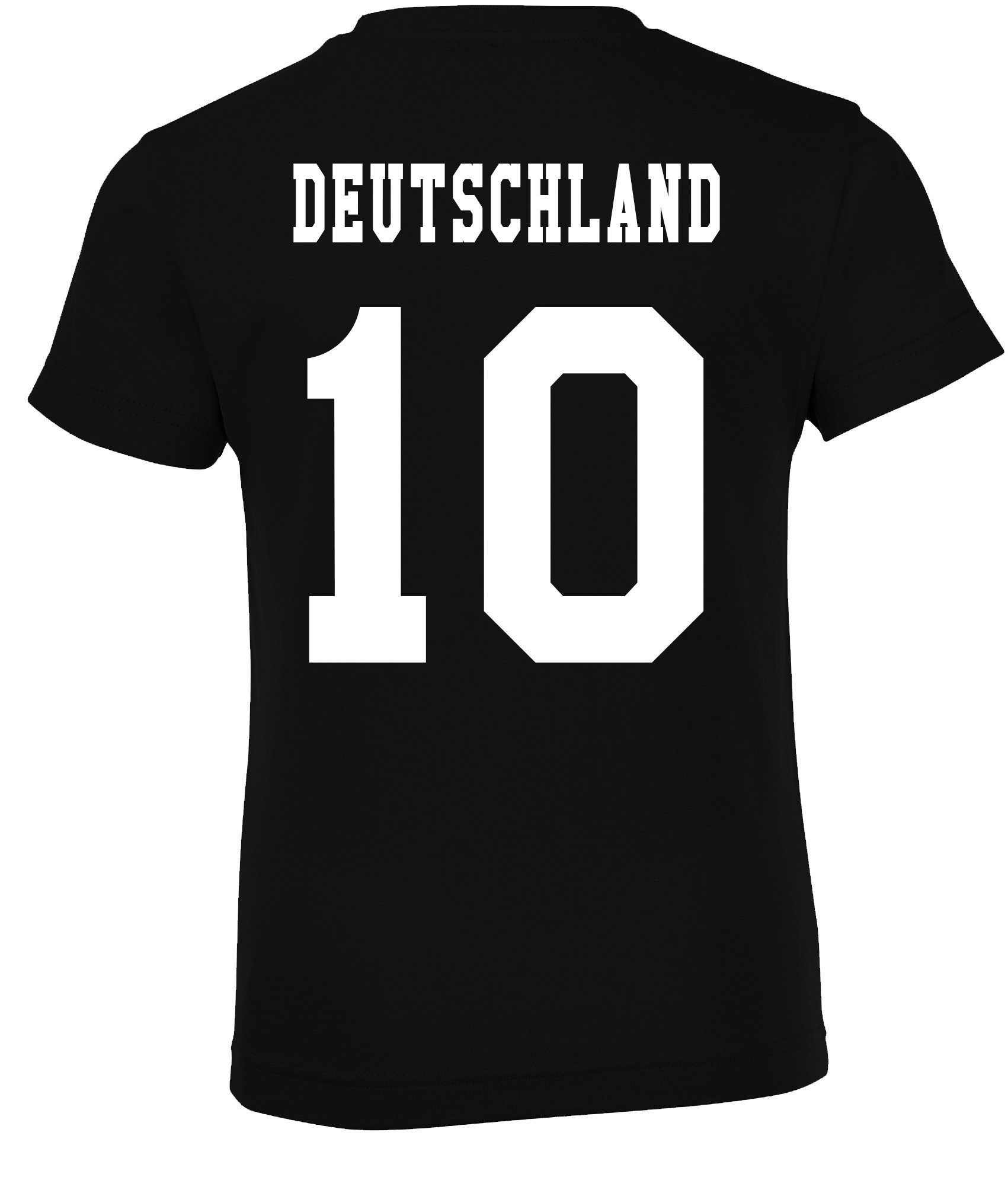 Youth Designz T-Shirt Deutschland Kinder Fußball im mit trendigem Motiv Look Trikot T-Shirt Schwarz