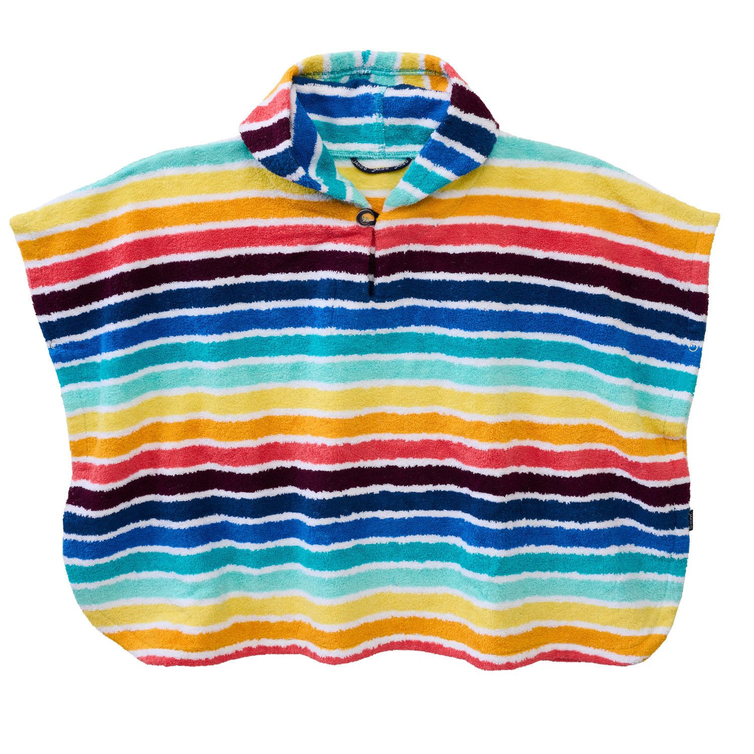 JAKO-O Handtücher JAKO-O Kinder Badeponcho Blockstreifen, bunt gestreift, flauschiger Frottier