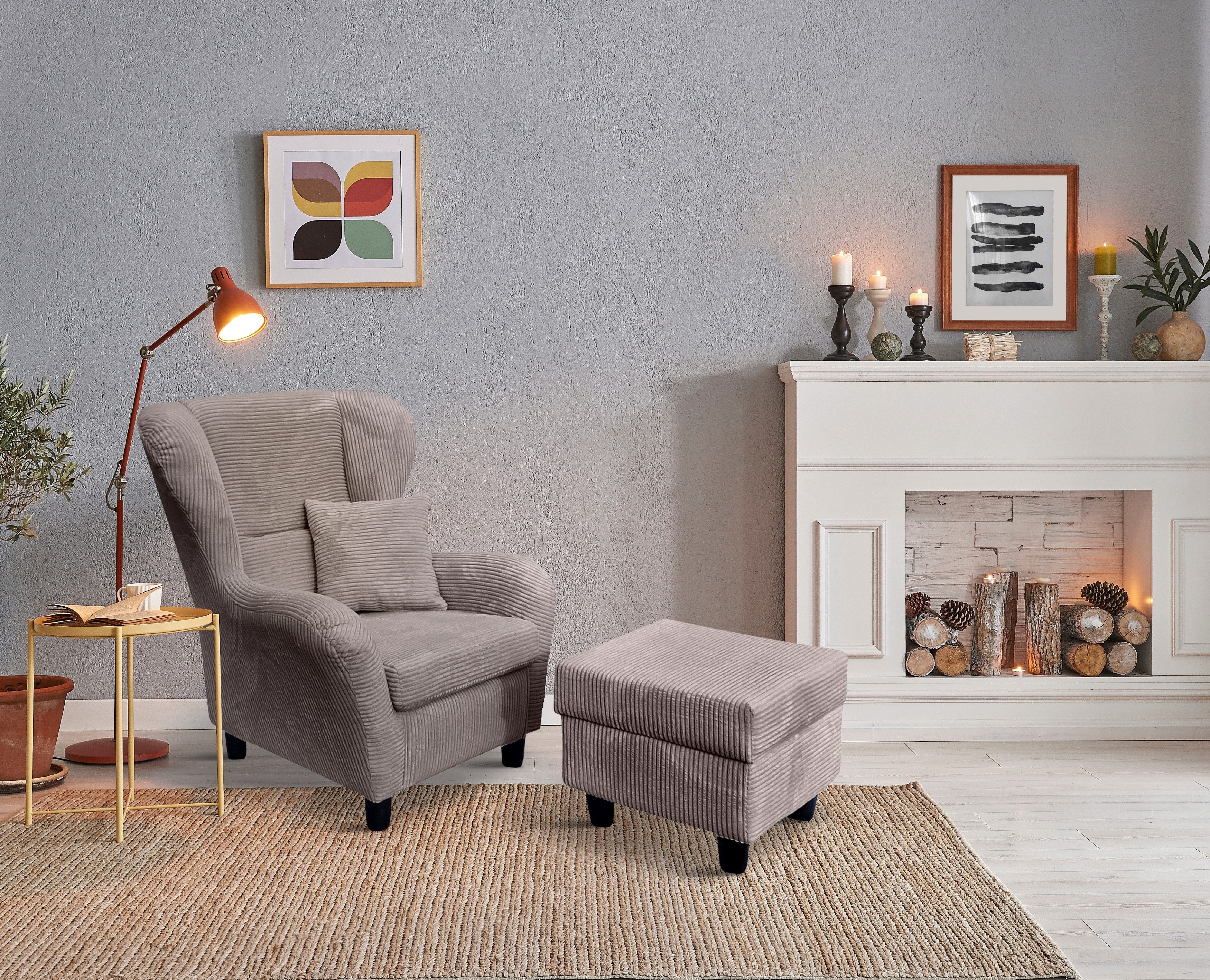 luma-home Ohrensessel 18019 (mit Hocker und günstig online kaufen