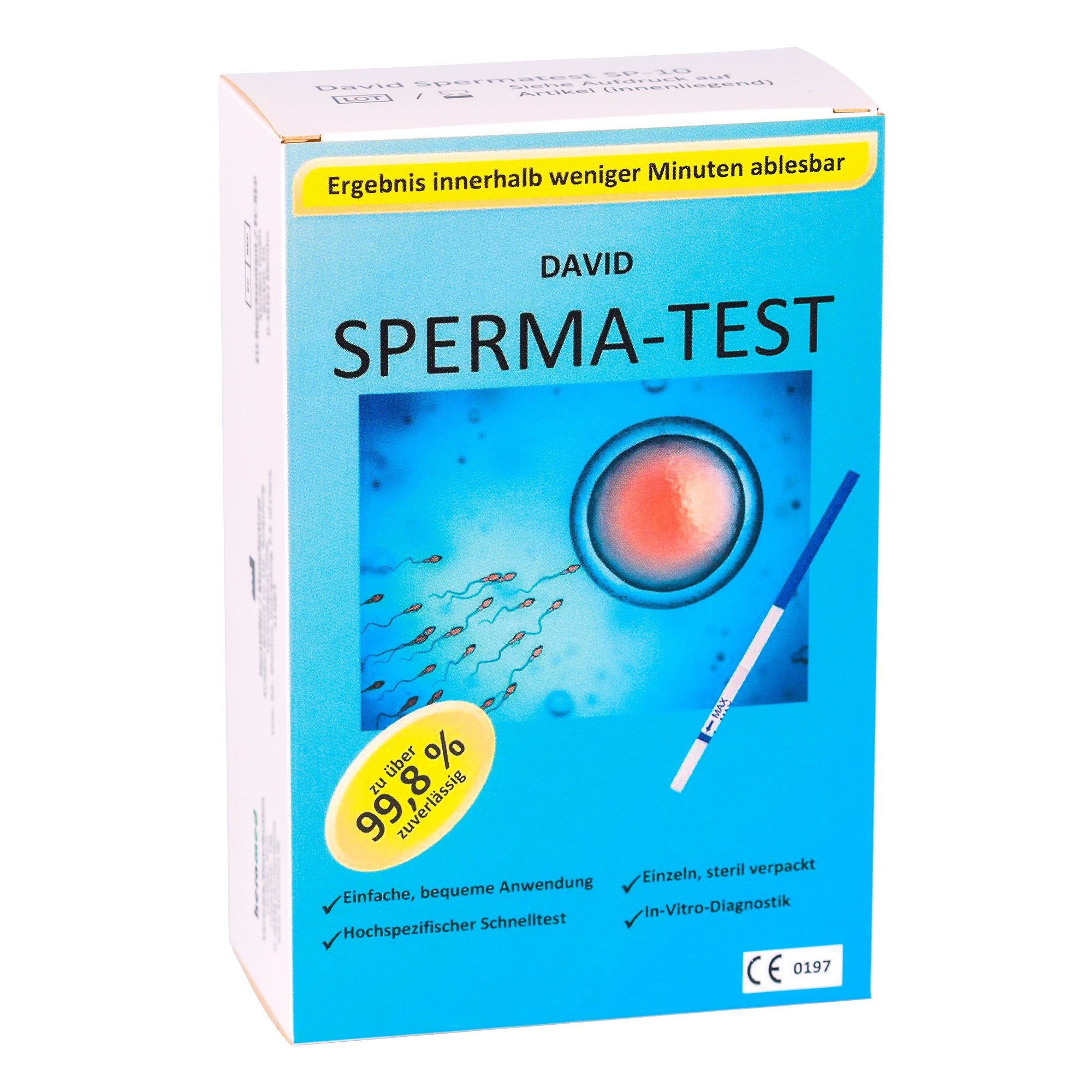Schwangerschafts-Teststreifen 3 x David Spermatest Set Fruchtbarkeitstest Kit