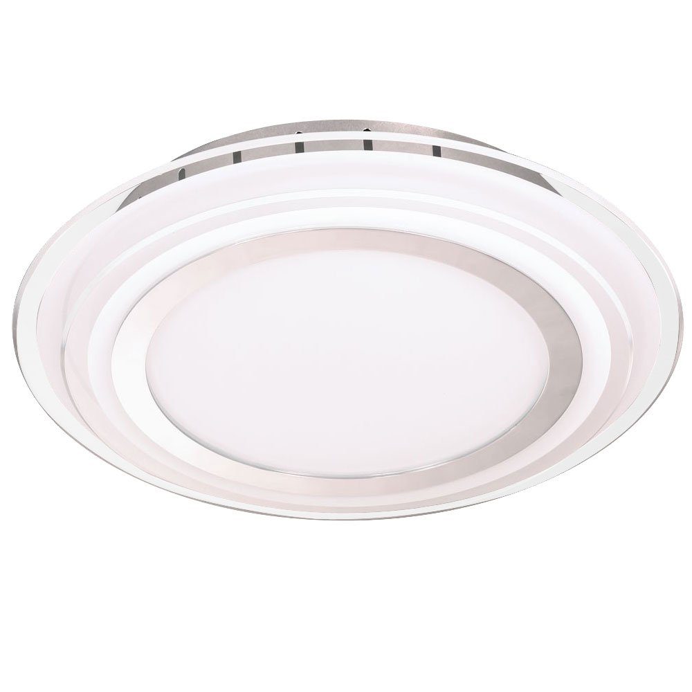 WOFI LED Deckenleuchte, LED-Leuchtmittel fest verbaut, Warmweiß, Design LED Decken Lampe Chrom Glas Ess Zimmer Strahler Flur