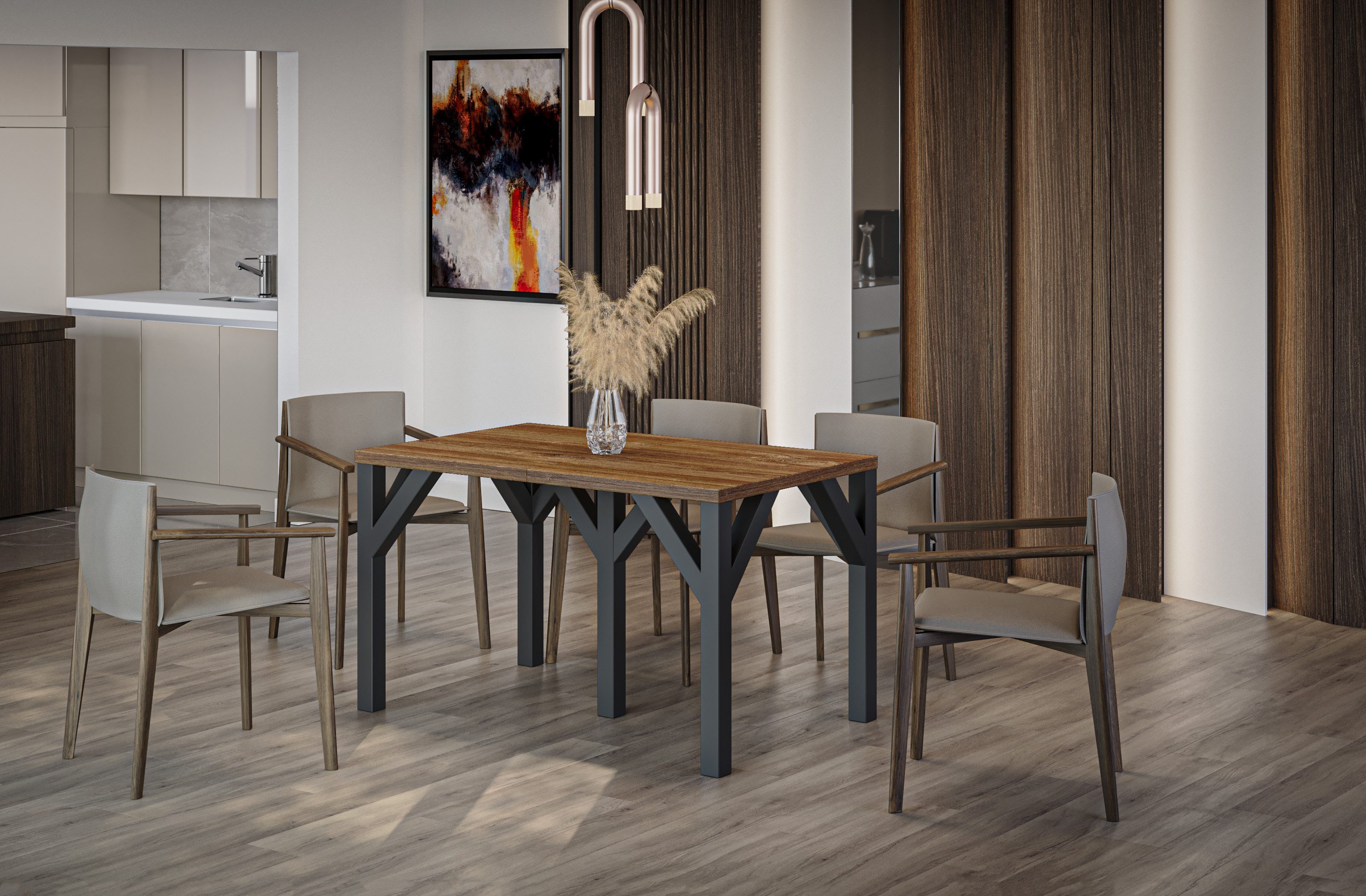 Endo-Moebel Kulissen-Esstisch XXL Dunaj 130-405cm ausziehbar erweiterbar ex günstig online kaufen