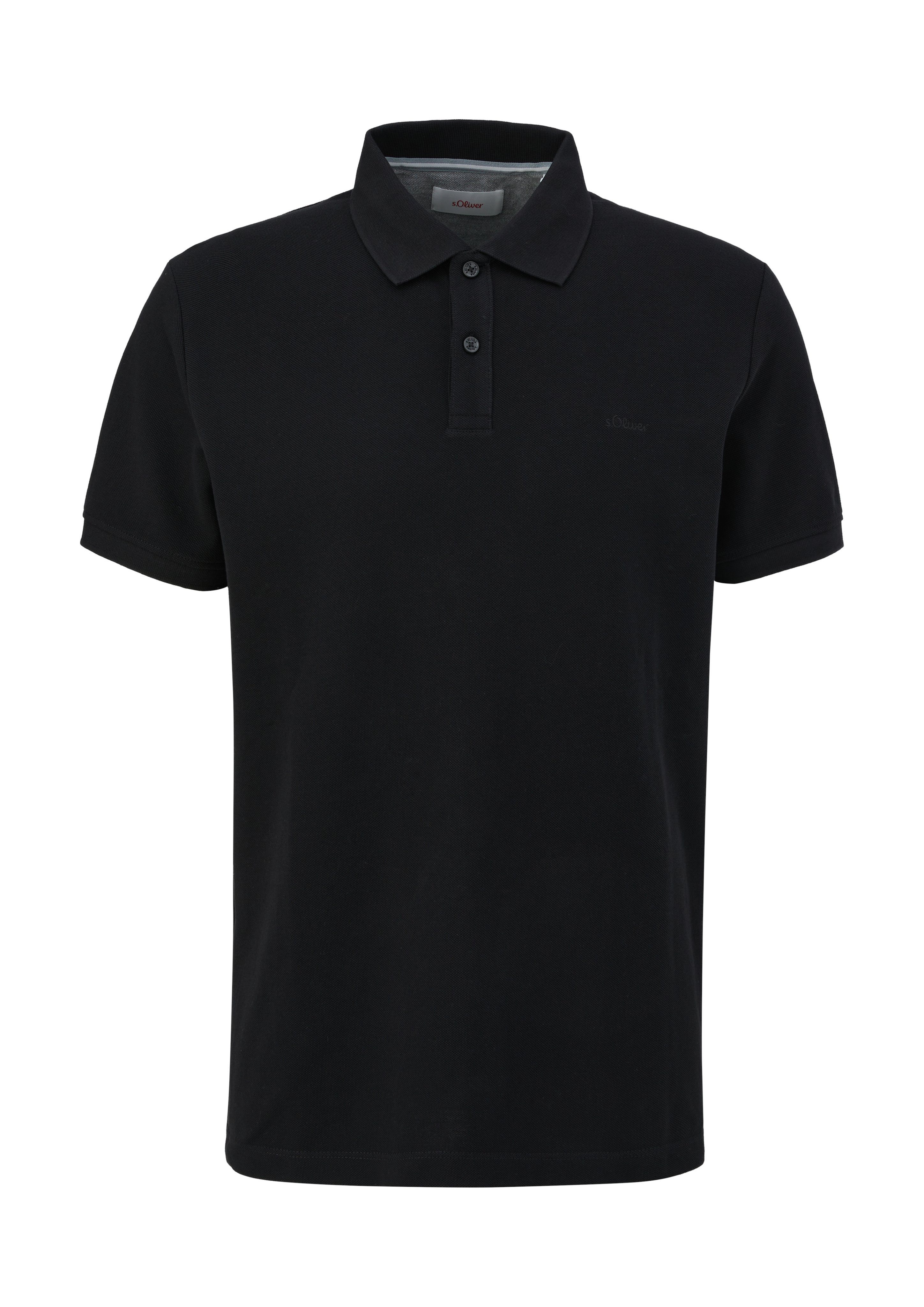 dezenter Logostickerei Poloshirt s.Oliver mit black