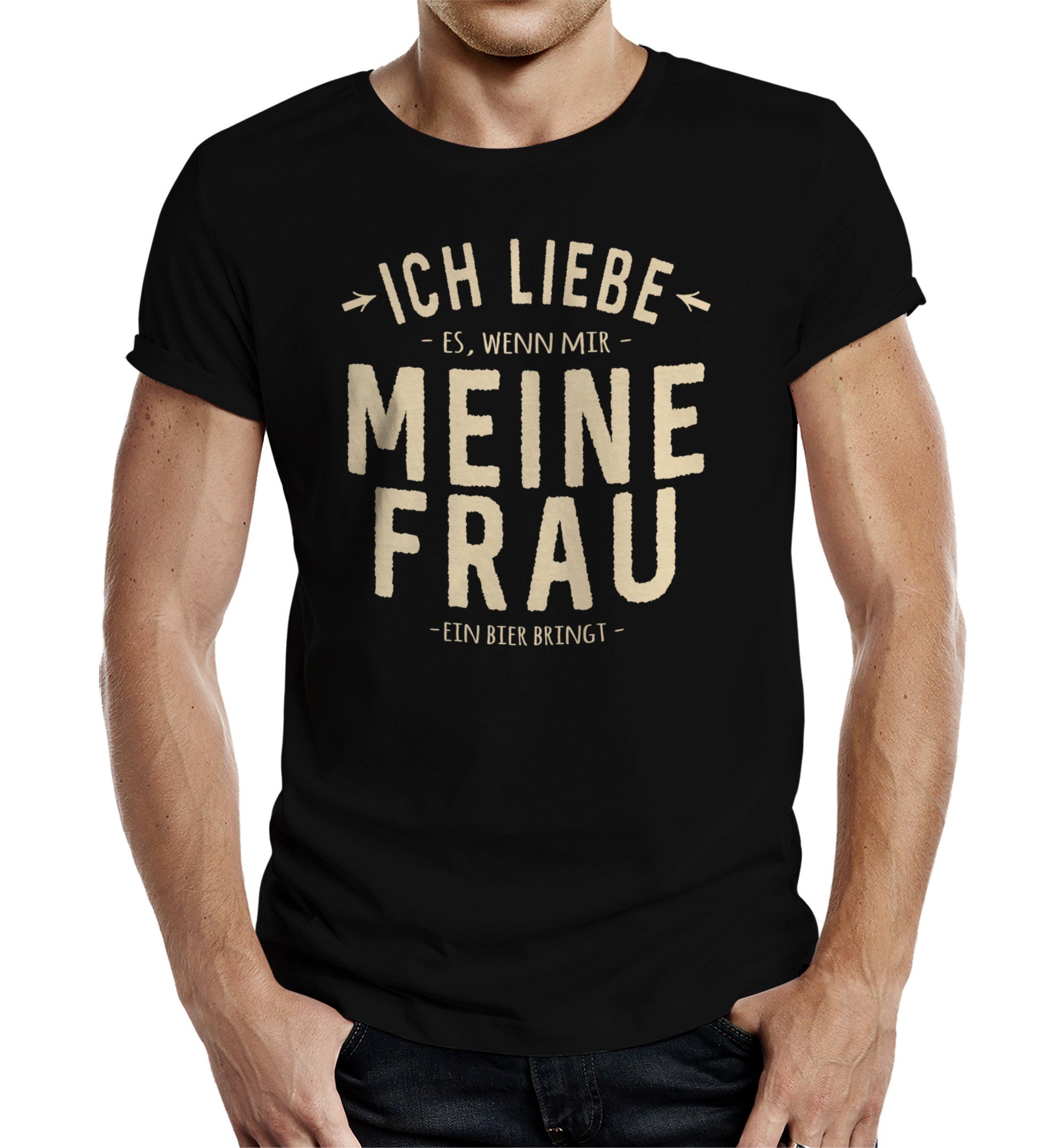 Rahmenlos T-Shirt für die Party, für besondere Anlässe - ich liebe meine Frau (Bier) | T-Shirts