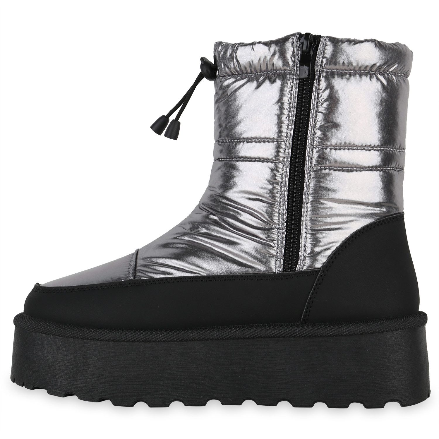 VAN HILL 841496 Winterstiefelette Damen Warm Gefütterte Winter Boots Stiefeletten Bequeme