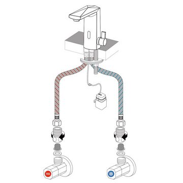 Auralum Waschtischarmatur Lonheo Infrarot Sensor Wasserhahn Bad Armatur, Automatisch Induktion