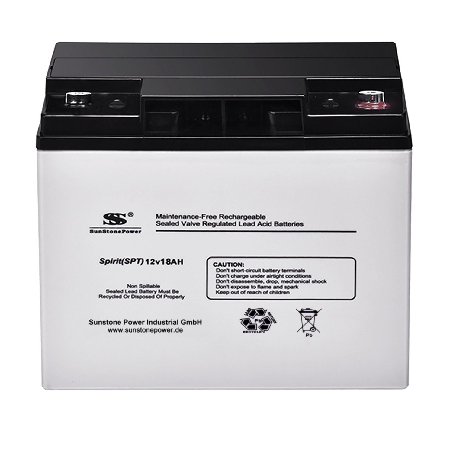 Sunstone Power 12V 18Ah AGM Batterie C20 216Wh USV Solaranlagen Speicher Bleiakkus (12 V), Wartungsfrei, auslaufsicher, bis 5 Jahre Lebensdauer