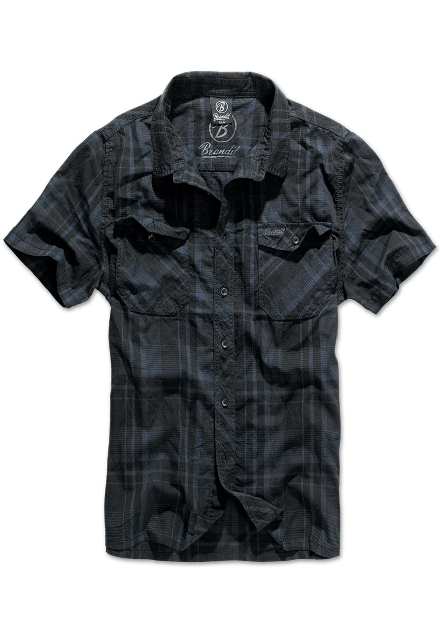 Brandit Langarmhemd Herren Roadstar Shirt (1-tlg) schwarz-blau