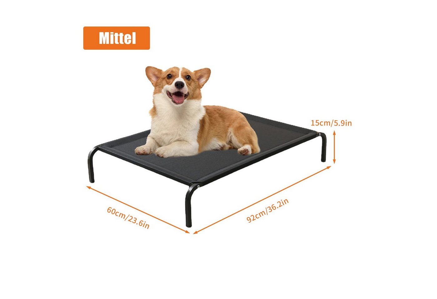 Thumbnail - TWSOUL Tierbett Erhöhtes Hunde- und Katzenbett, Tragkraft 15/40/50kg, Stahlrahmen, Wasserdichte und rutschfeste Hängemat...