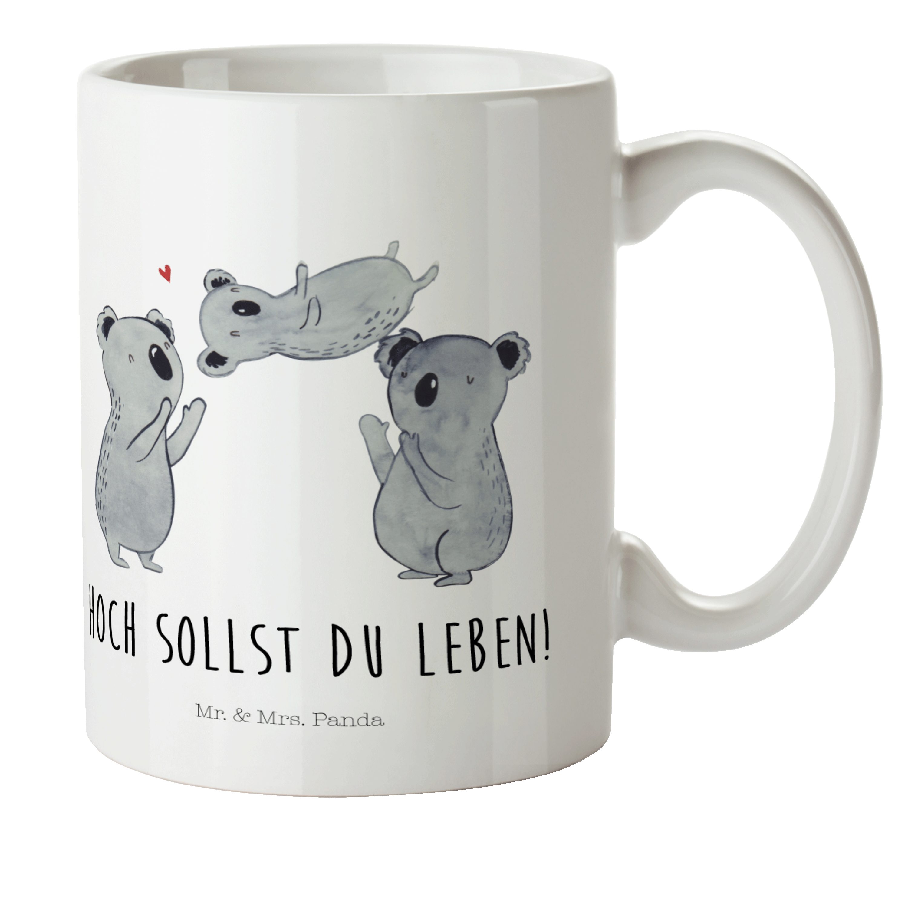 Mr. & Mrs. Panda Kinderbecher Koala Feiern Sich - Weiß - Geschenk, Tasse, Outdoorgeschirr, Geburtst, Kunststoff