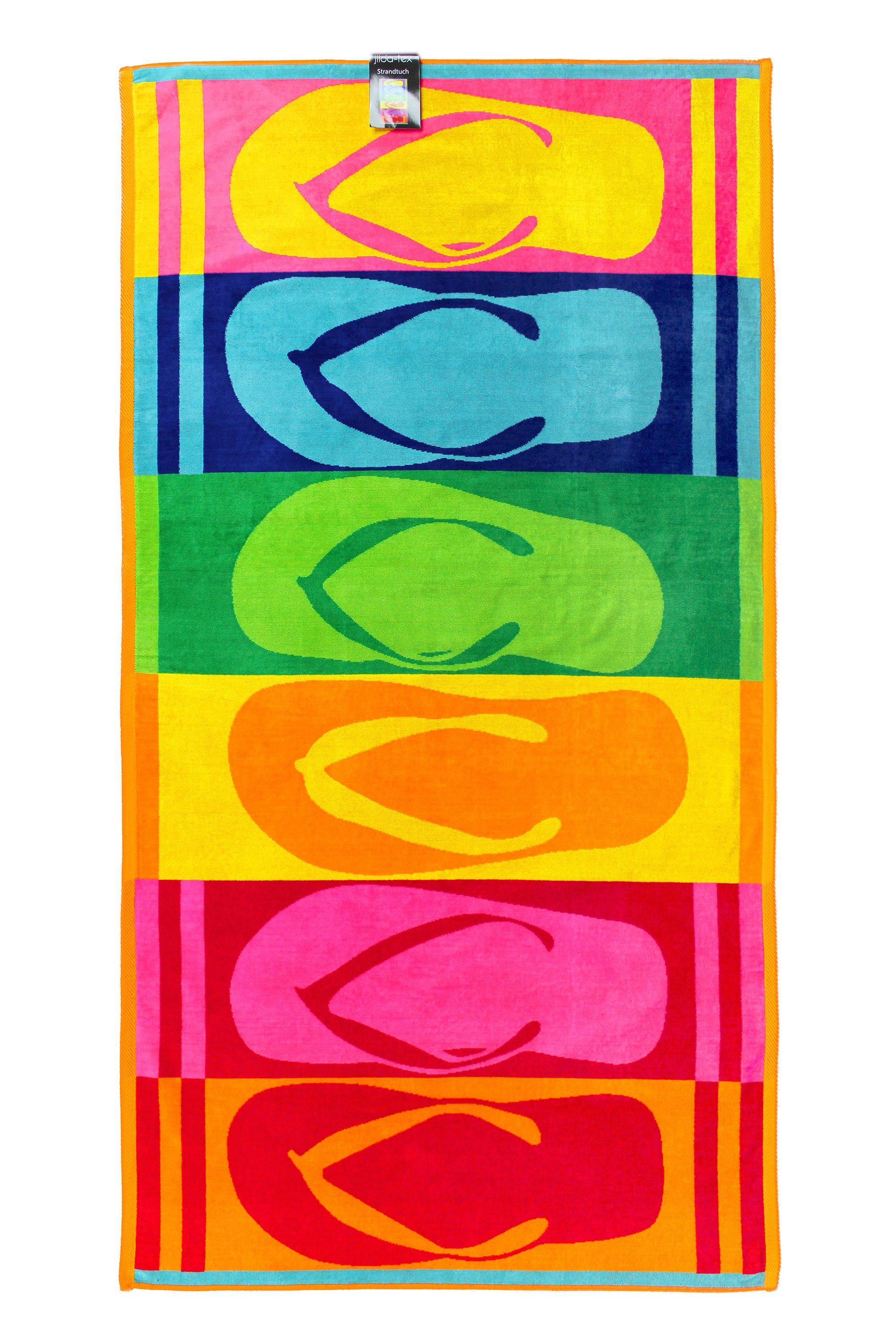 jilda-tex Strandtuch, 100% Biobaumwolle (1-St), weiche Frottee-Veloursquali günstig online kaufen