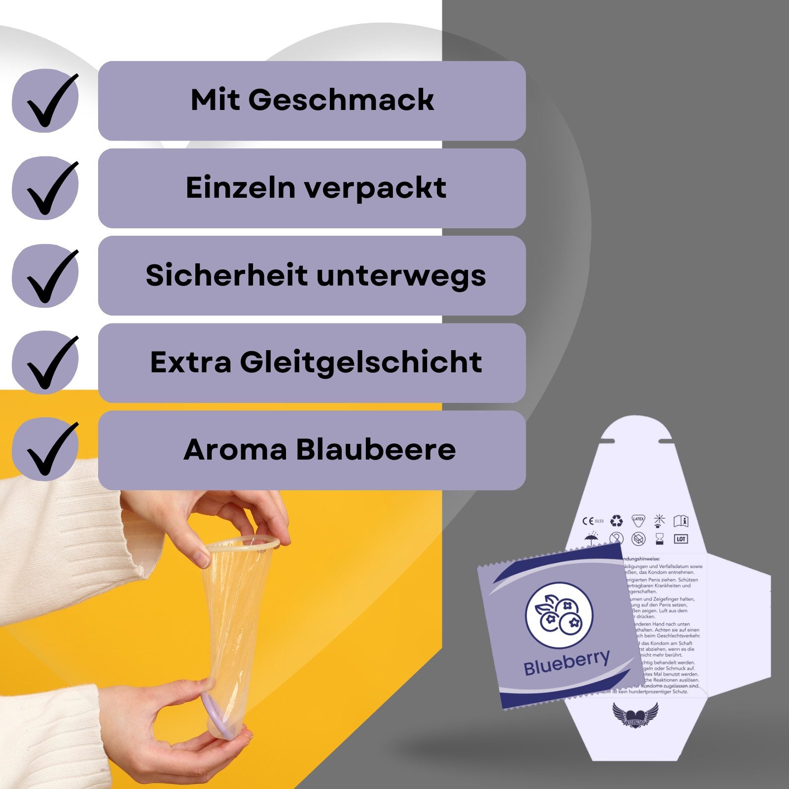 Lovelyness Kondome - mit Geschmack Aroma: Blaubeere