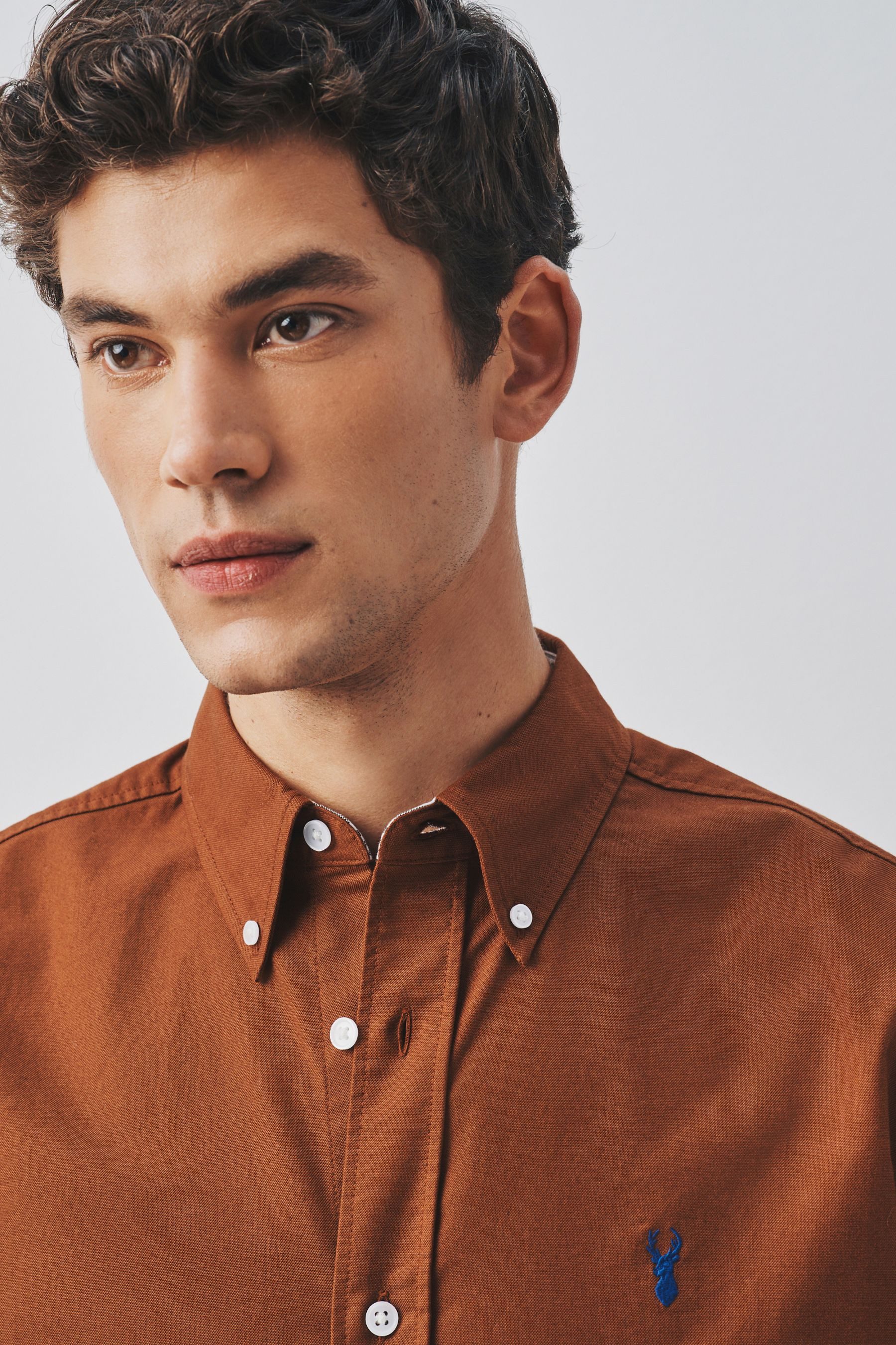 Next Langarmhemd Slim Fit Oxford-Langarmhemd (1-tlg) – Bild 3 von 5