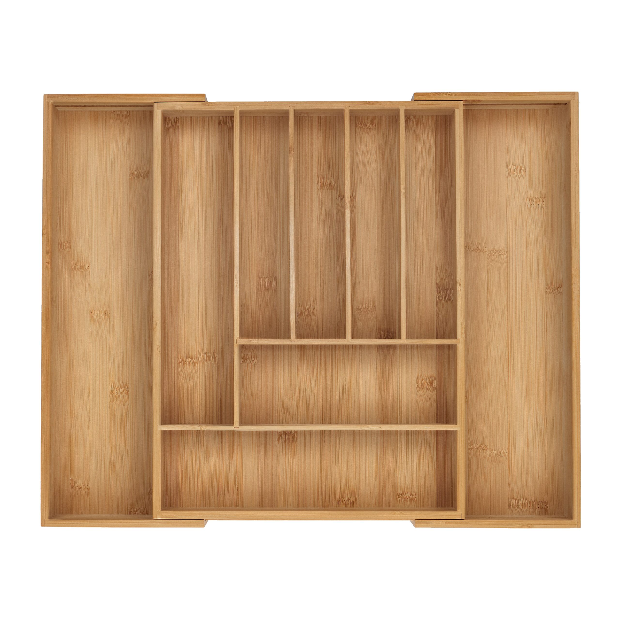 relaxdays Besteckkasten Ausziehbarer Besteckkasten aus Bambus, 43 cm günstig online kaufen