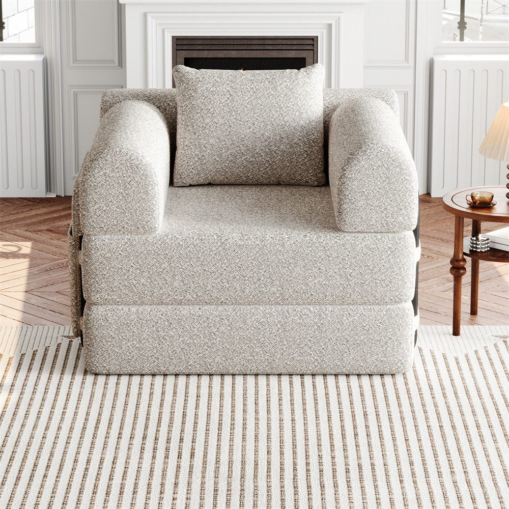 OKWISH Schlafsofa Modernes Chenille-Sofa 2-in-1, mit integriertem Stauraum – mit stabilen Metallrahmen & flexiblem Design für individuelle Raumgestaltung 1 Teile, mit Relaxfunktion