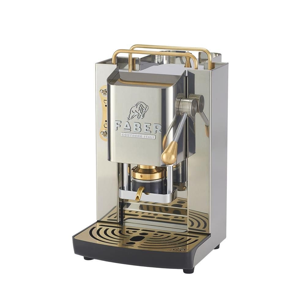 Faber Coffee Machines Espressomaschine Pro Inox Deluxe Glossy Kaffeepadmaschine, 44mm ESE Pads, Kompakte und elegante Bauform