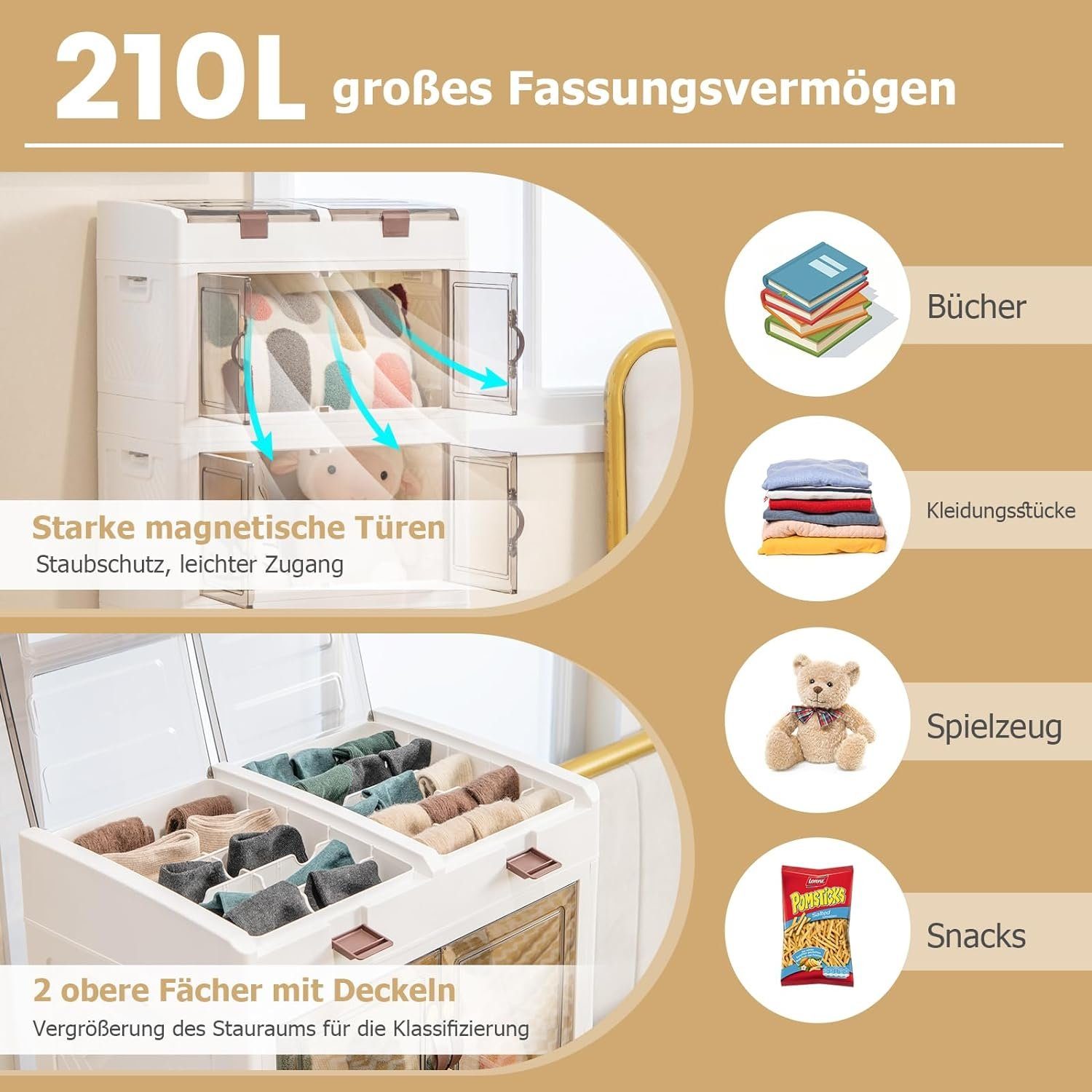 KOMFOTTEU Aufbewahrungsbox stapelbar, mit Deckel & günstig online kaufen