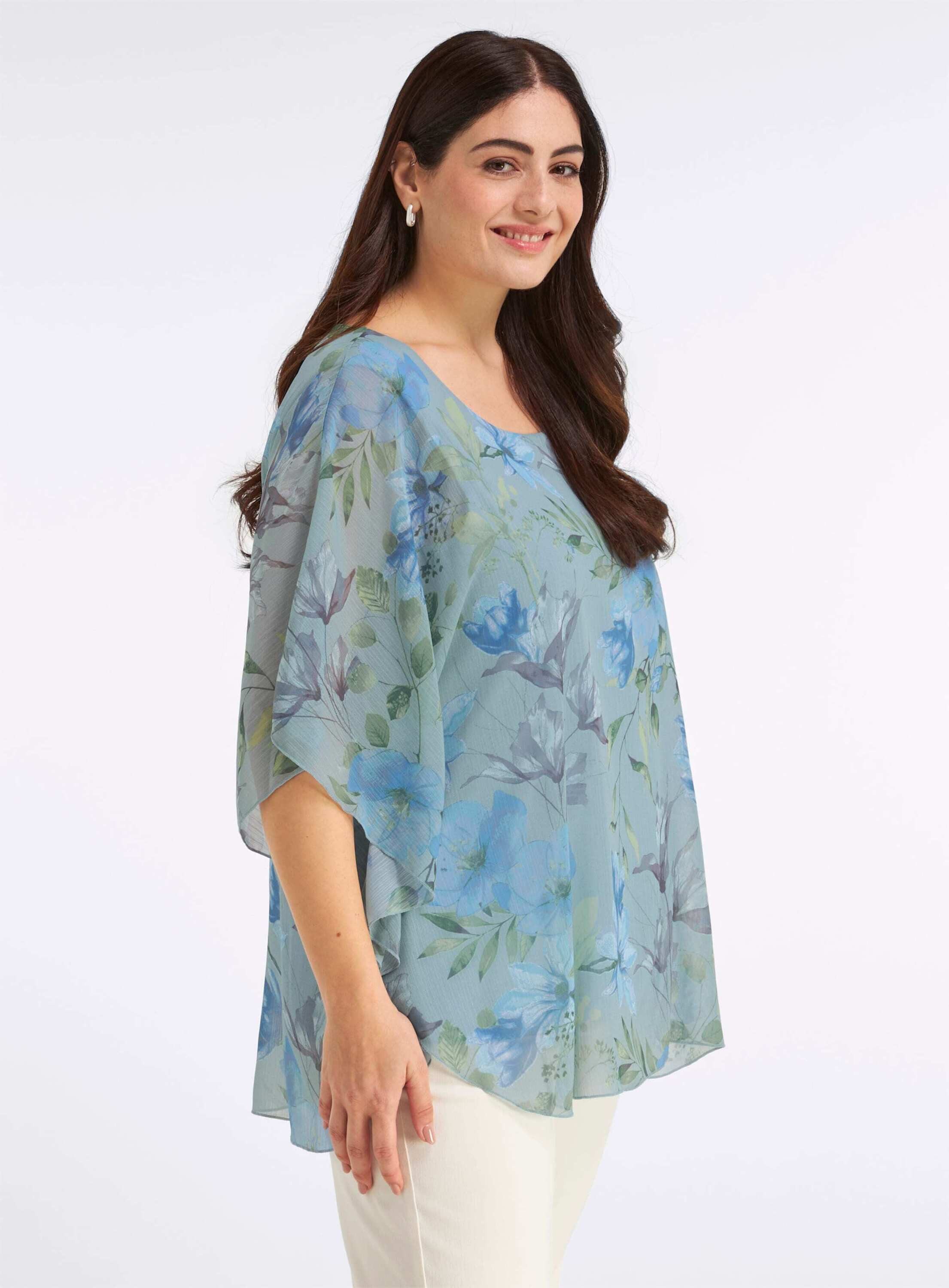 Sheego Klassische Bluse Tunika 3/4-Arm