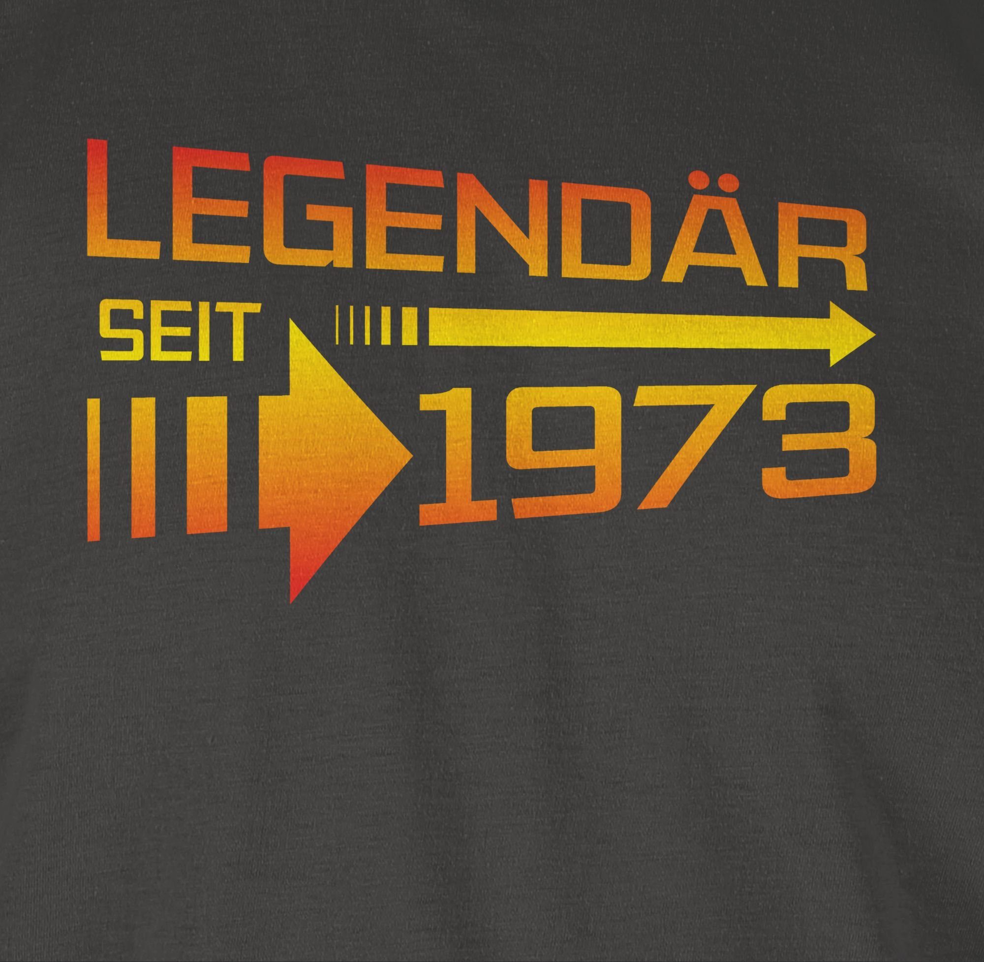 Legendär orange Dunkelgrau / gelb Shirtracer 50. 1973 T-Shirt Geburtstag seit 03