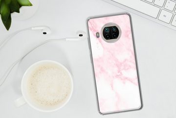 MuchoWow Handyhülle Marmor - Weiß - Rosa - Chic - Marmoroptik, Phone Case, Handyhülle Xiaomi Mi 10T Lite, Silikon, Schutzhülle