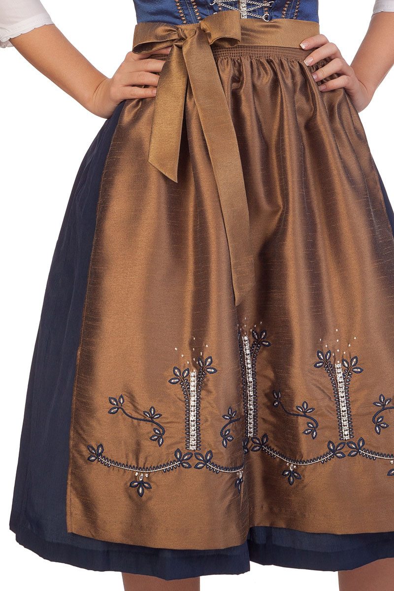 Spieth & Wensky Dirndl Midi Dirndl 2tlg. - WANDA - blau