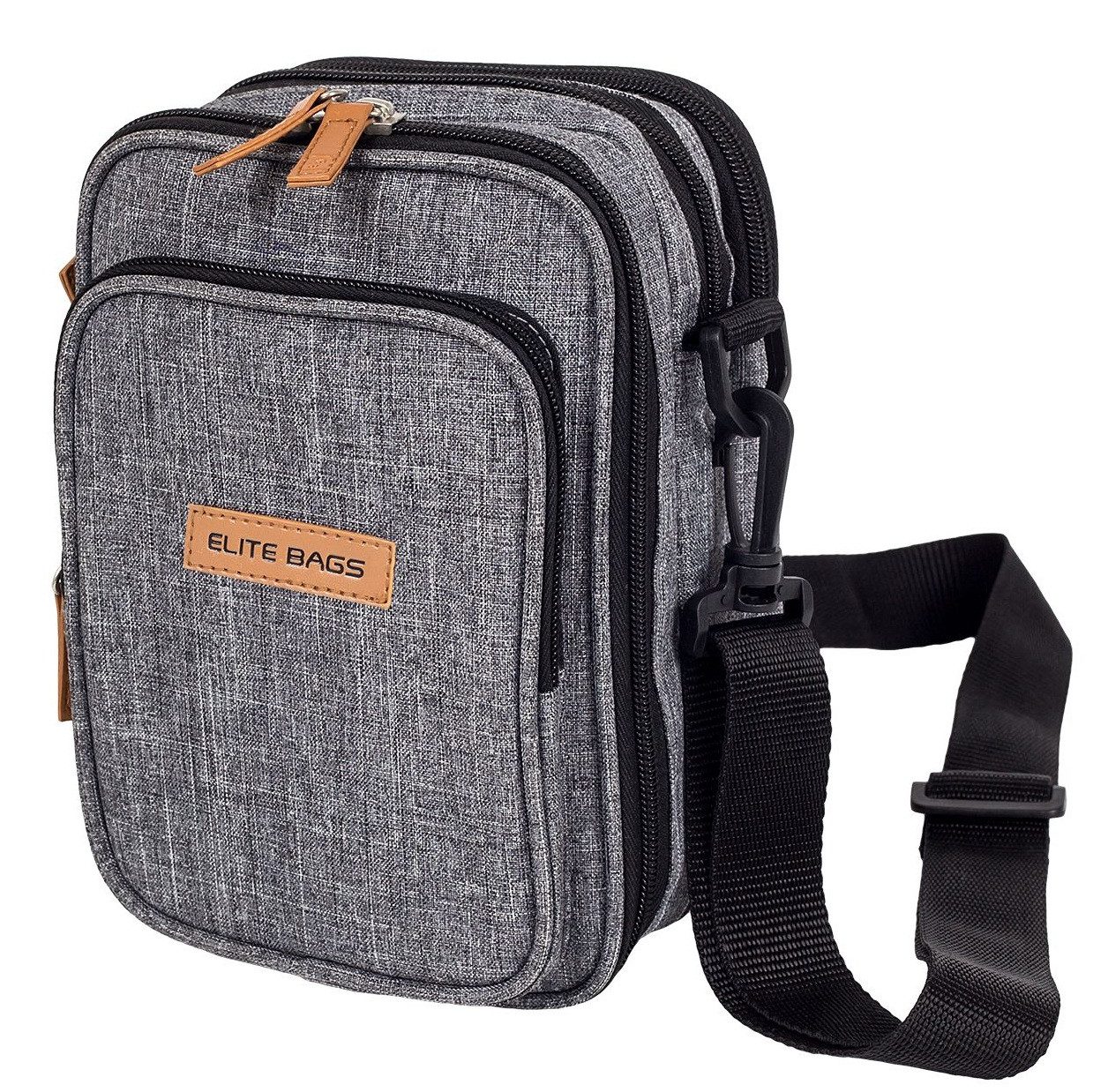Elite Bags Aufbewahrungstasche Elite Bags FIT EVO Diabetikertasche grau-bitone (Insulin-Tasche, 1-tlg., inkl. GEL Kühlpad), übersichtlich & besonders geräumig für längere Reisen
