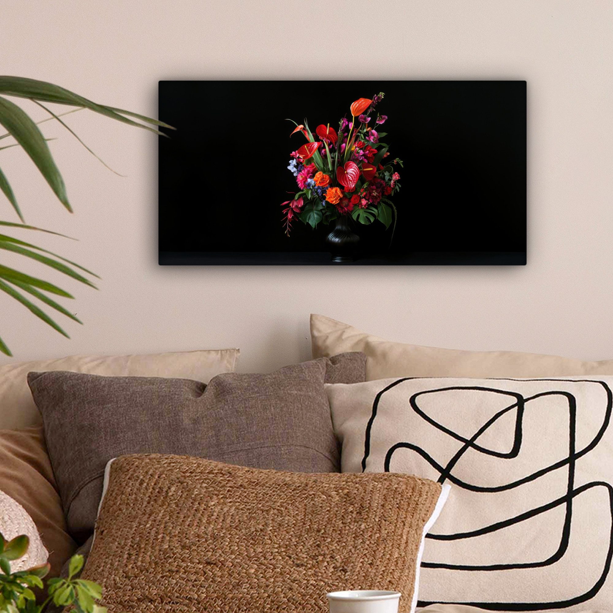 OneMillionCanvasses® Leinwandbild Panorama Blumen - Blumenstrauß günstig online kaufen