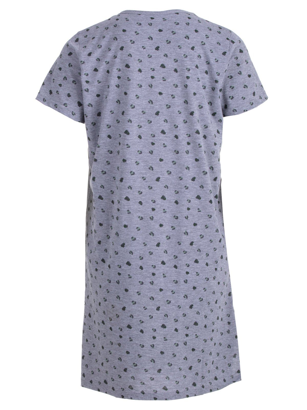 Herzleo Kurzarm Nachthemd Nachthemd grau - zeitlos Kellerfalte