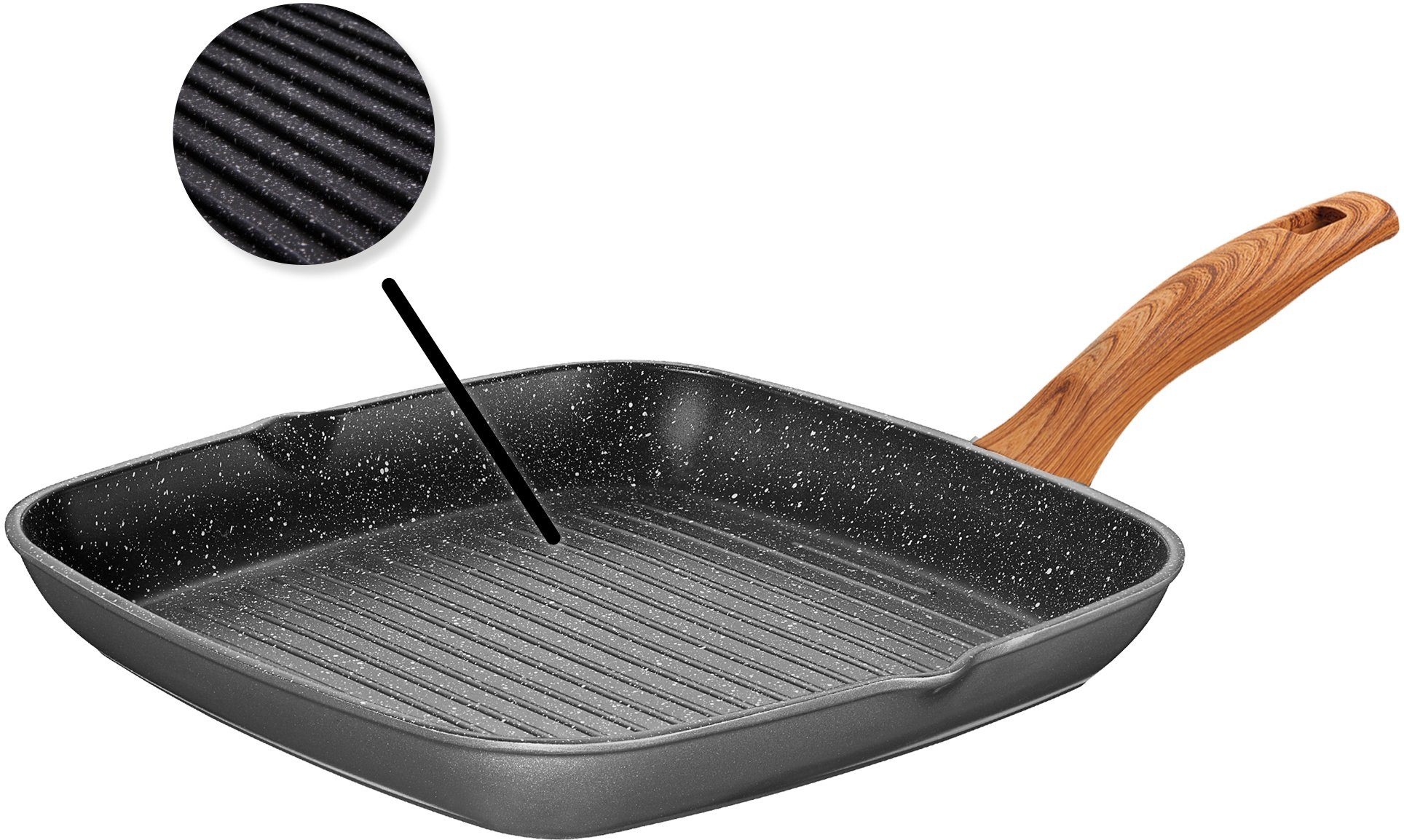 Image of STONELINE Grillpfanne »Back to Nature«, Aluminiumguss, 28 x 28 cm, Induktion