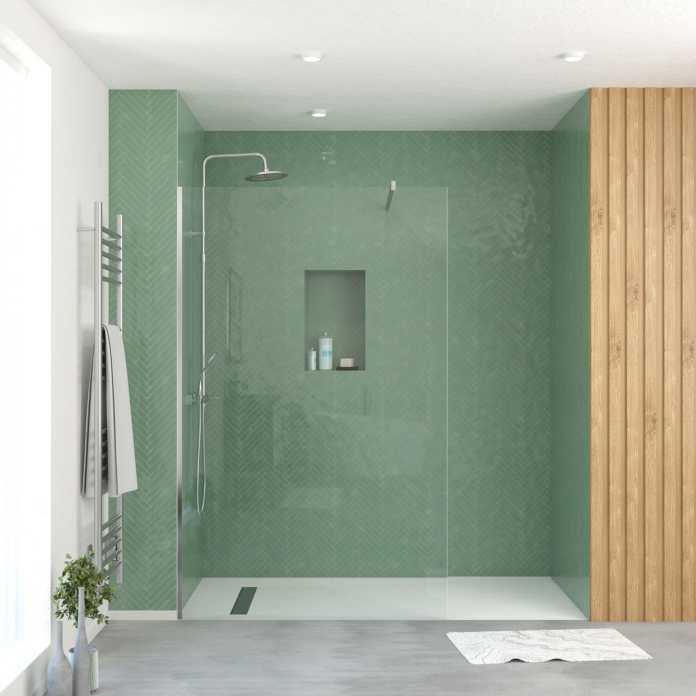 Thumbnail - Marwell Walk-in-Dusche, Einscheibensicherheitsglas, mit barrierefreien Einstieg, inklusive Halterungsstange