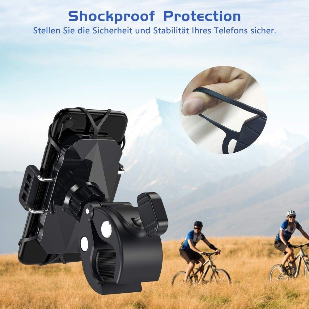 PASONOMI Bicycle & E-Scooter Phone Mount: Safety and comfort, (up to 7.00 inches, The set is a phone mount for bicycles and motorcycles., Versatile, secure phone mount, 360° rotation, universal compatibility)