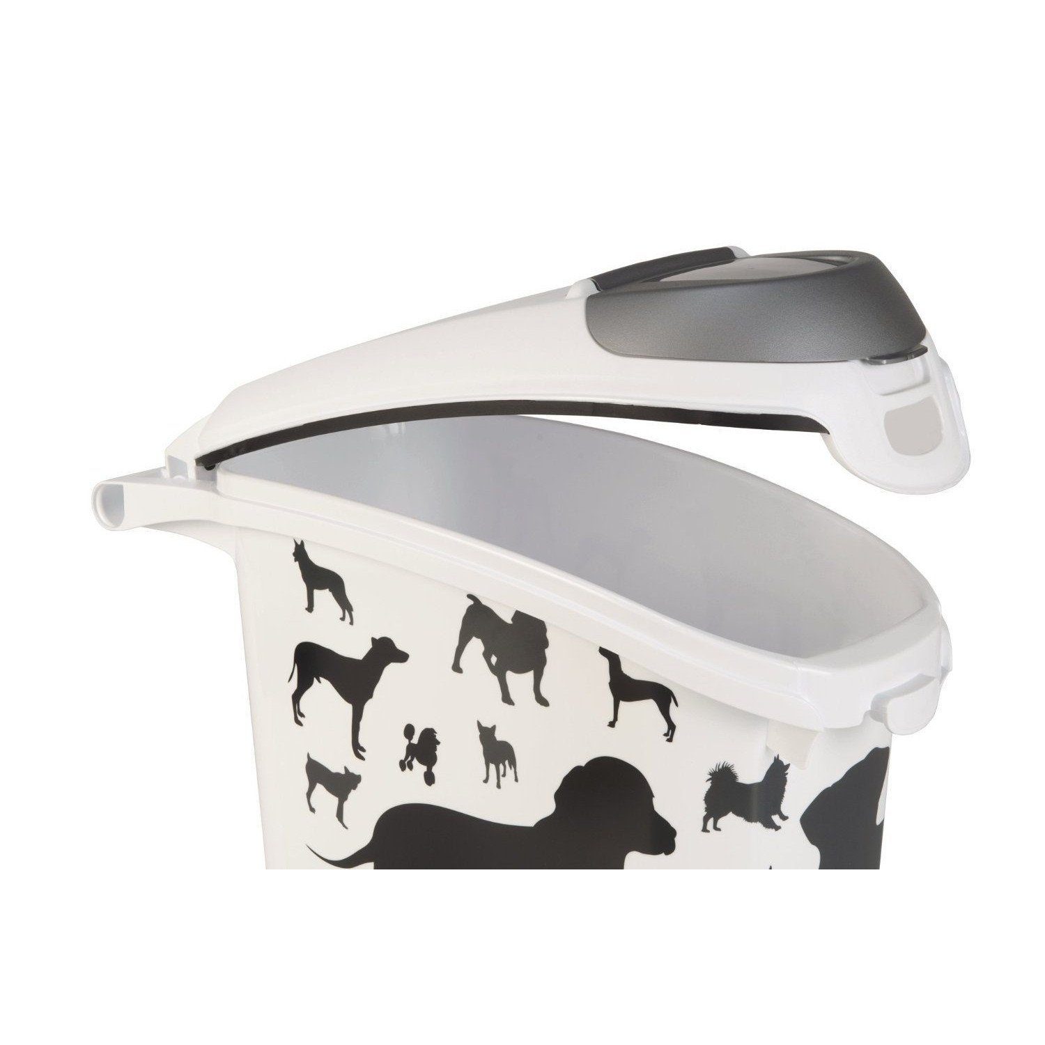 Curver Futterbehälter 210341, Futterbehälter Petlife Hunde Schwarz 10kg 23L